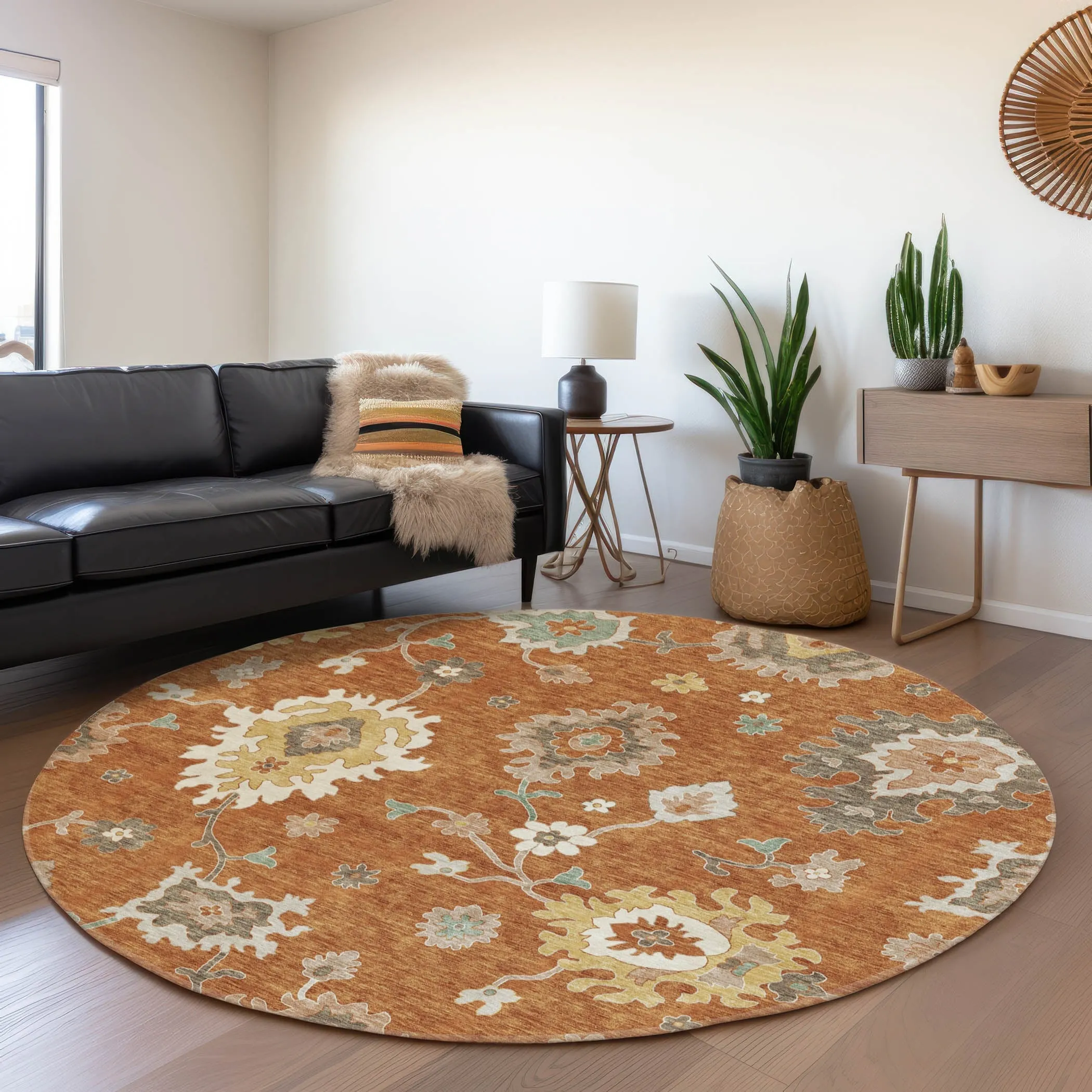 Machine Washable Indoor/ Outdoor Chantille Kashan Traditonal Rug
