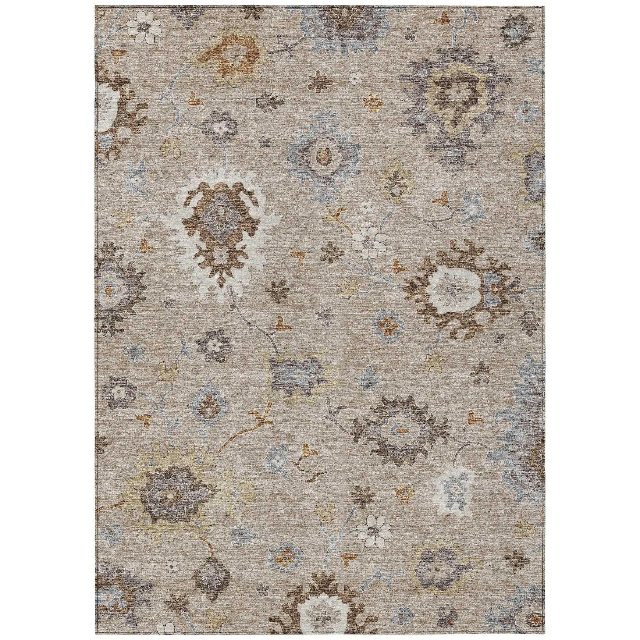 Machine Washable Indoor/ Outdoor Chantille Kashan Traditonal Rug