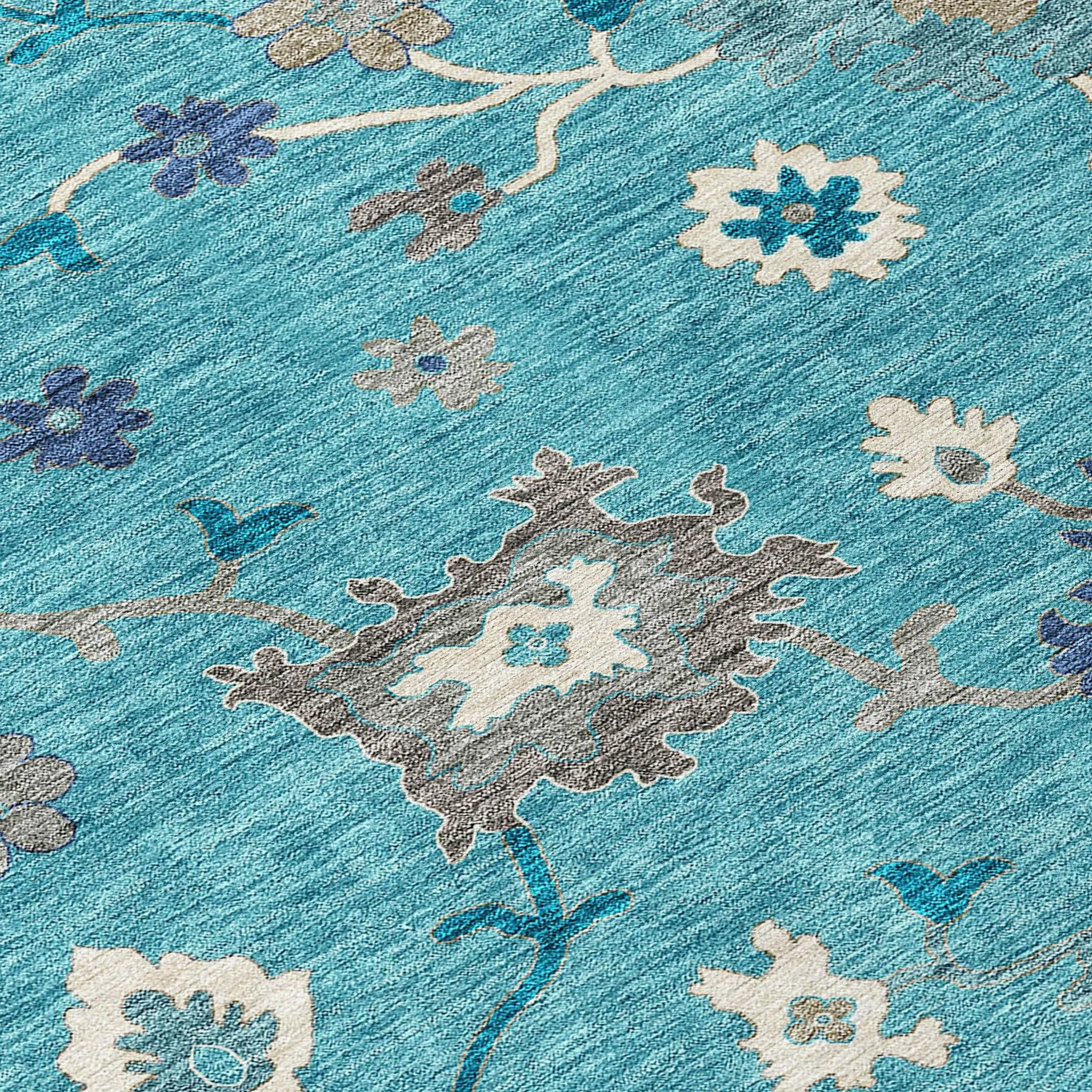 Machine Washable Indoor/ Outdoor Chantille Kashan Traditonal Rug