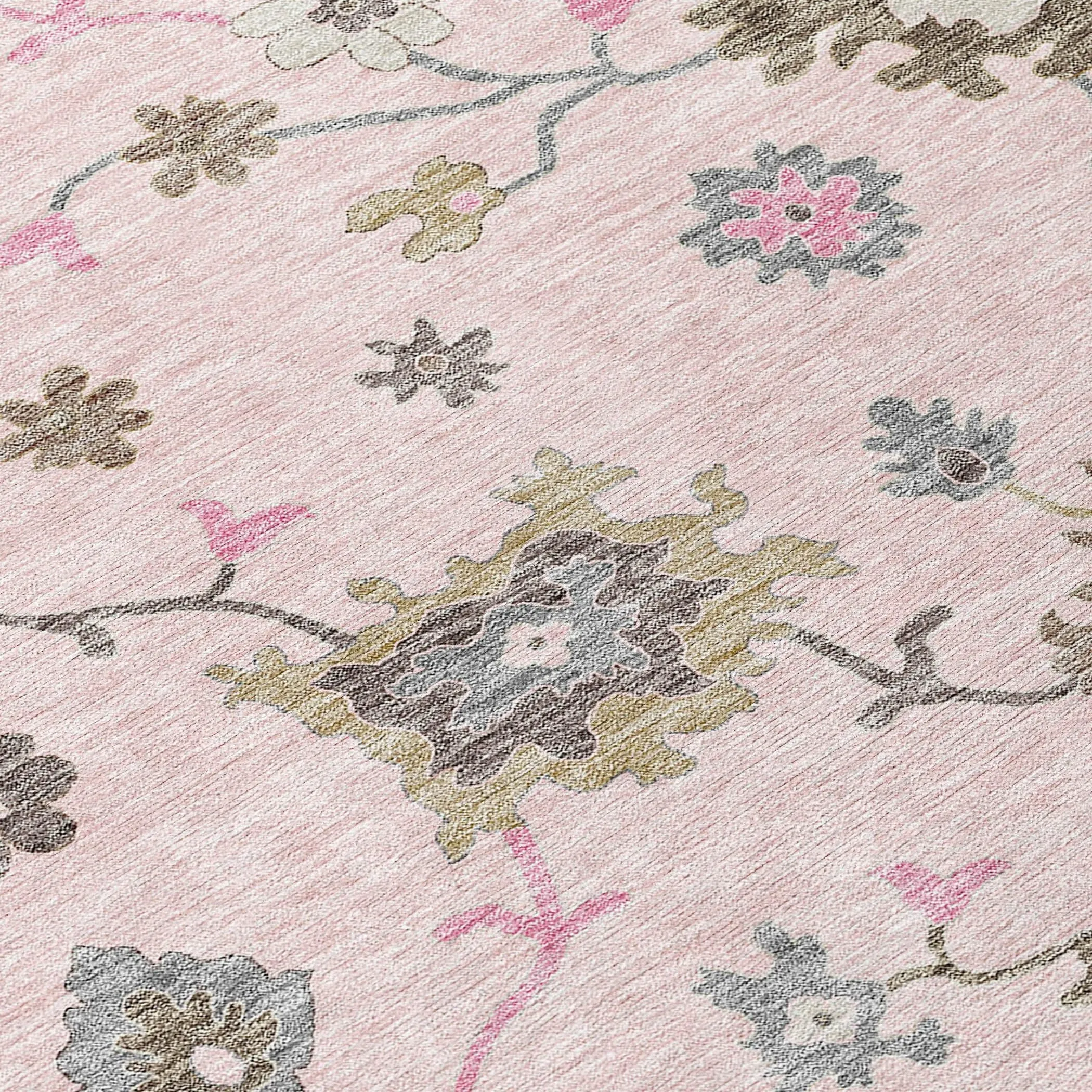 Machine Washable Indoor/ Outdoor Chantille Kashan Traditonal Rug