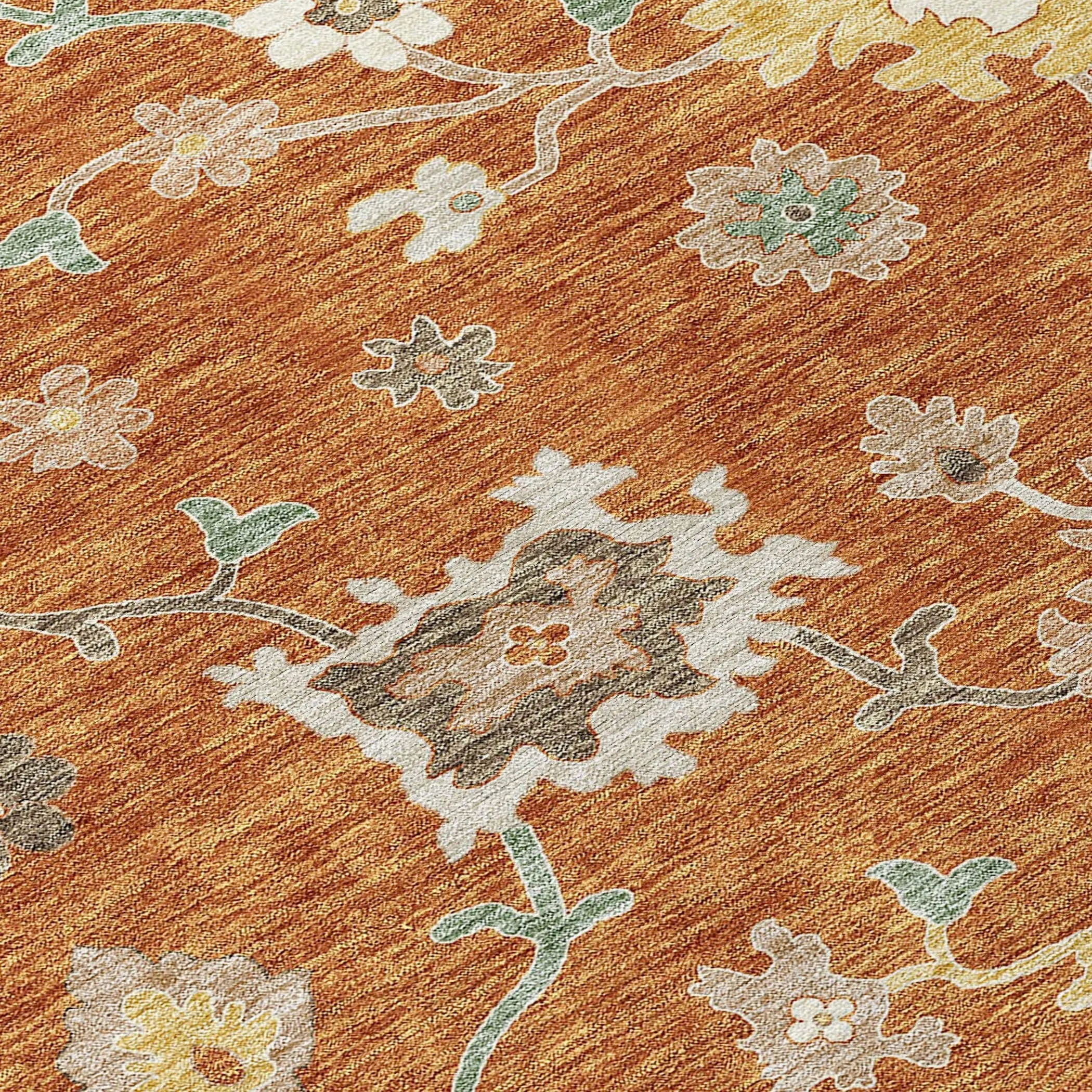 Machine Washable Indoor/ Outdoor Chantille Kashan Traditonal Rug