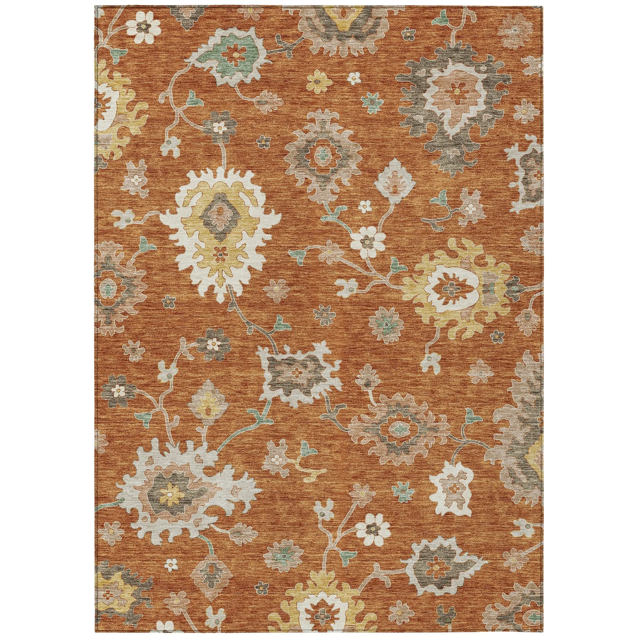 Machine Washable Indoor/ Outdoor Chantille Kashan Traditonal Rug