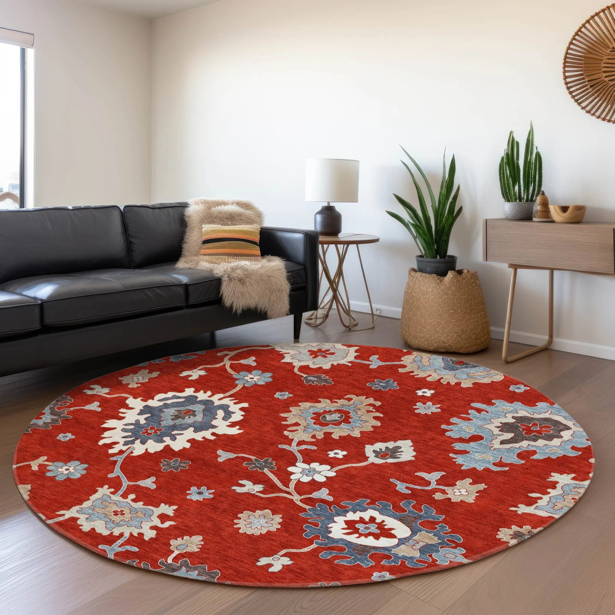 Machine Washable Indoor/ Outdoor Chantille Kashan Traditonal Rug
