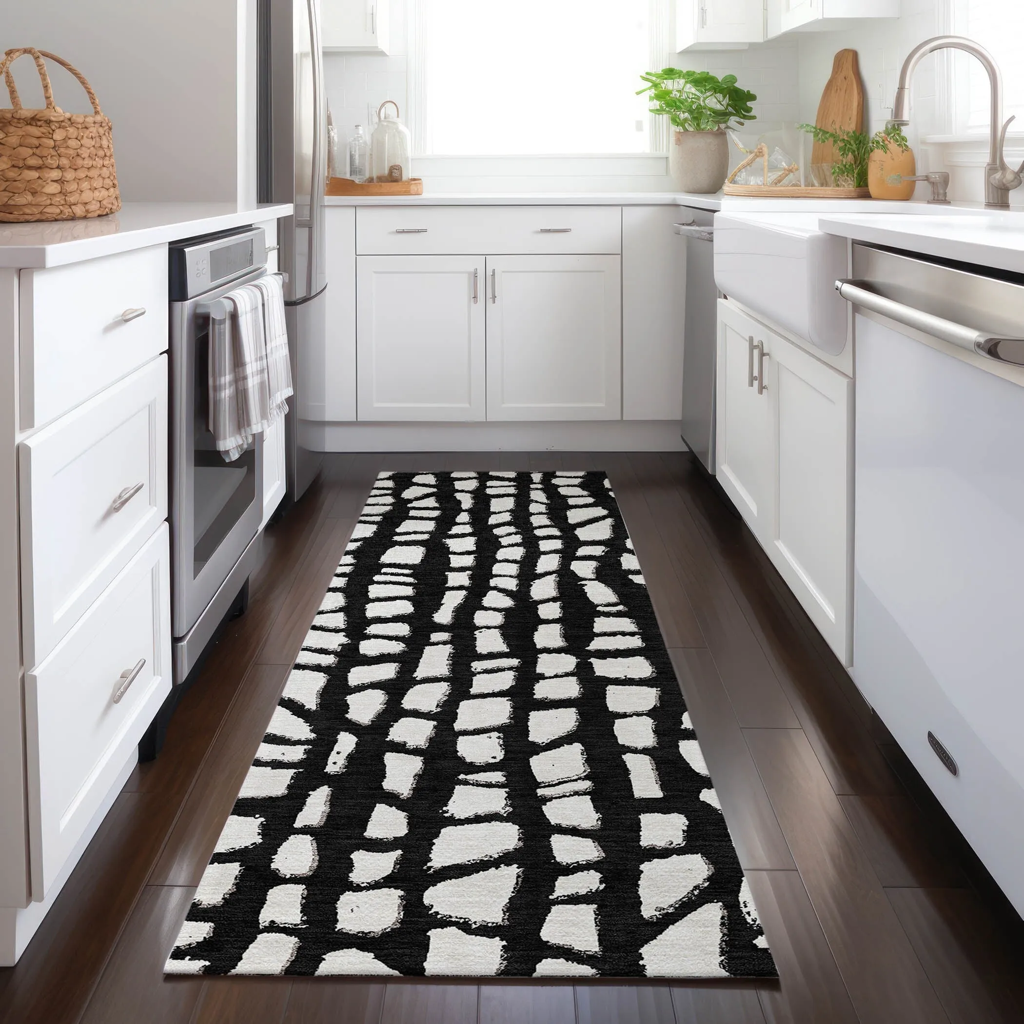 Machine Washable Indoor/ Outdoor Chantille Modern Abstract Rug