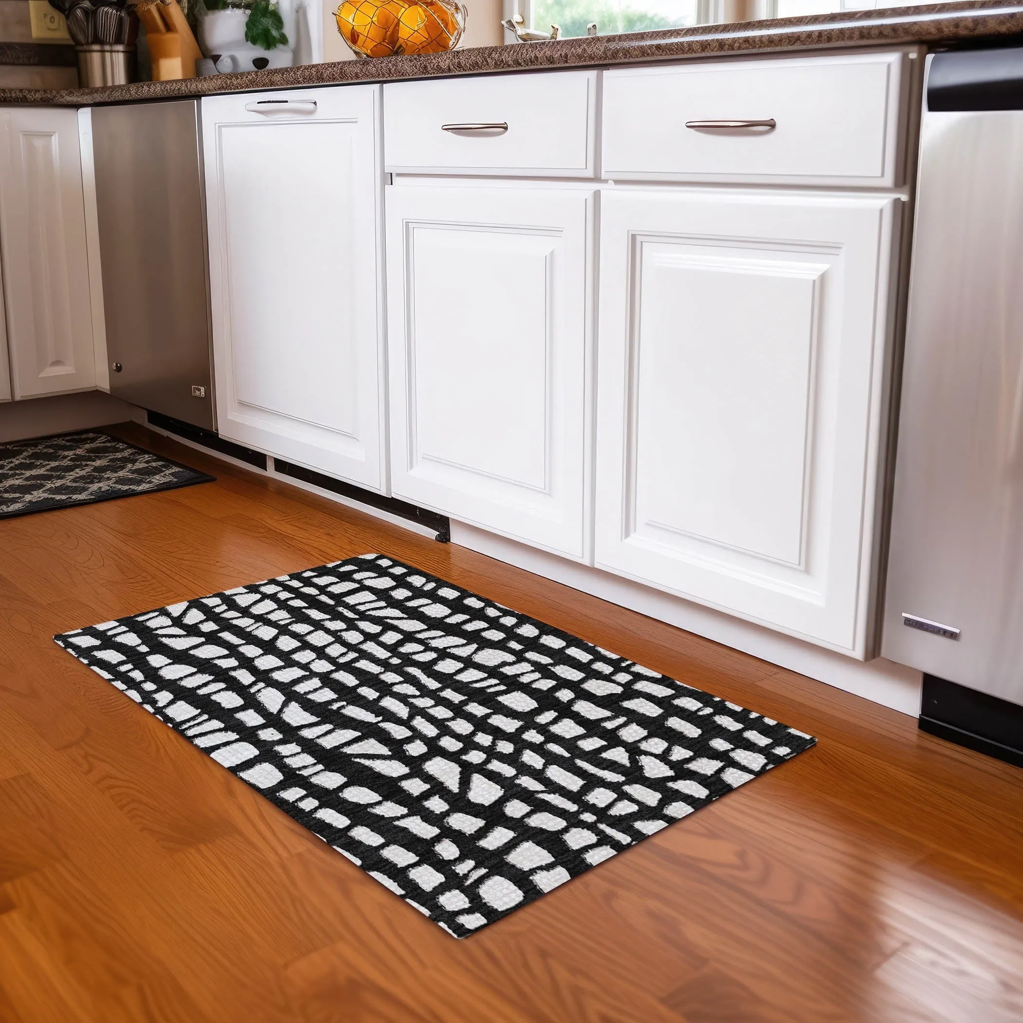 Machine Washable Indoor/ Outdoor Chantille Modern Abstract Rug