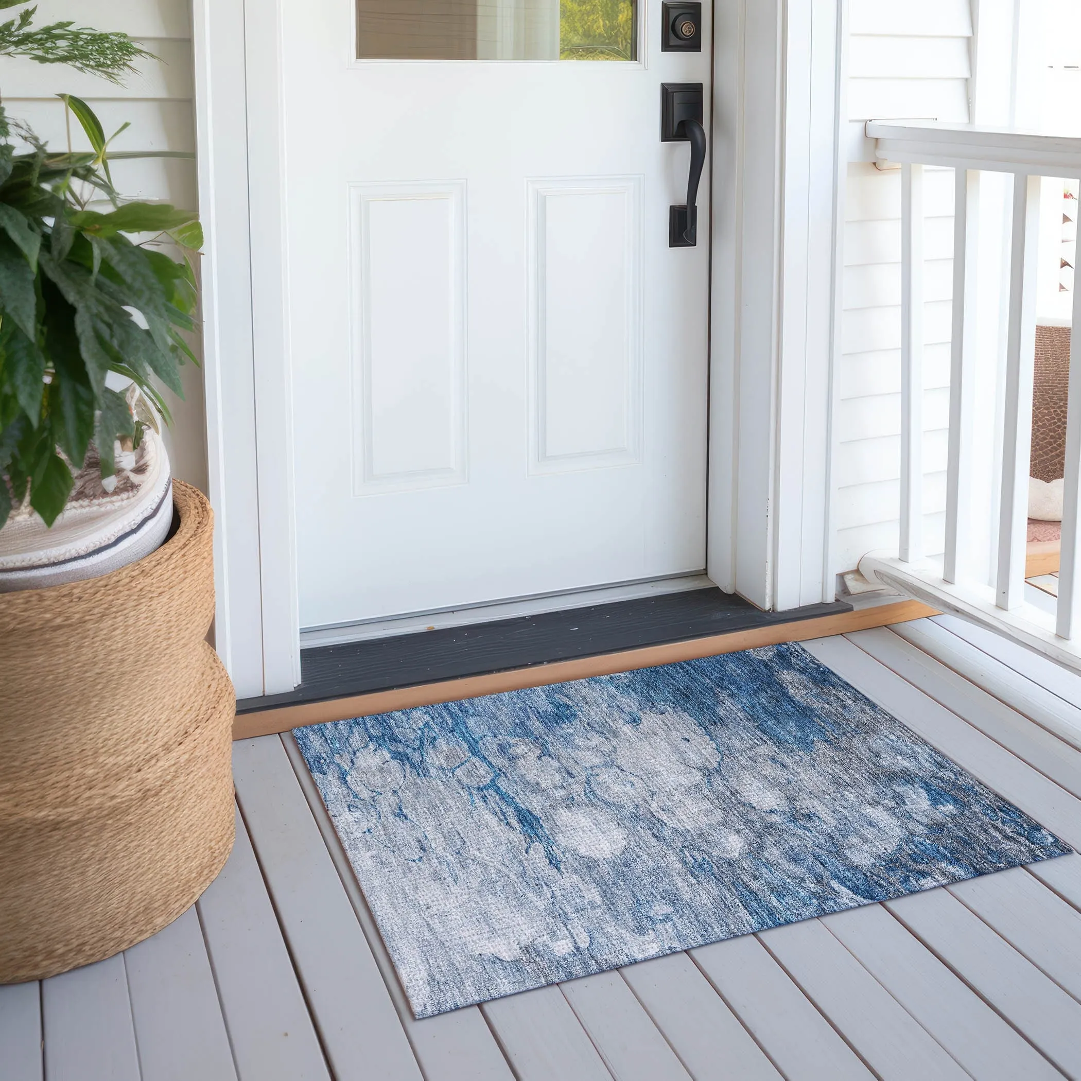 Machine Washable Indoor/ Outdoor Chantille Modern Abstract Rug