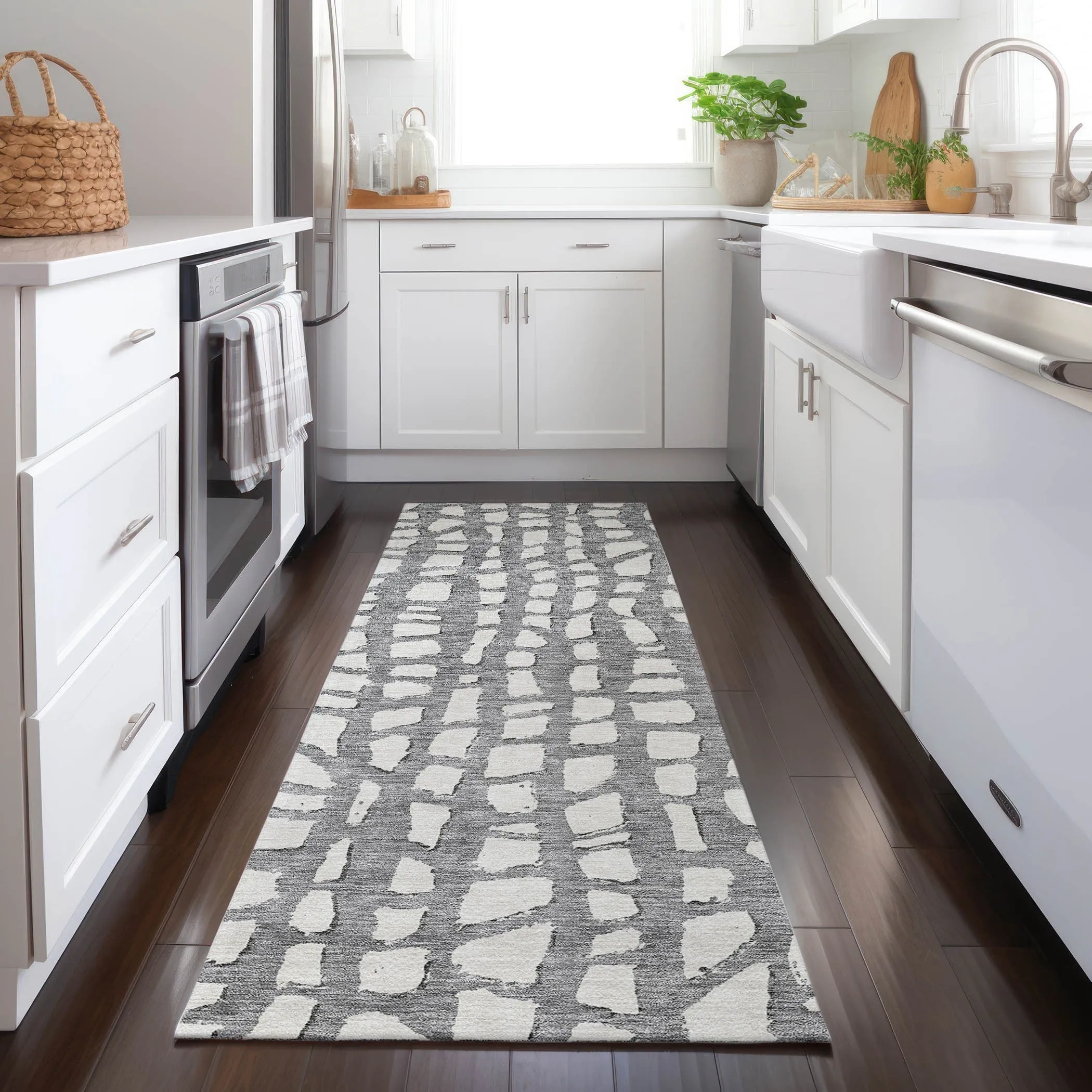 Machine Washable Indoor/ Outdoor Chantille Modern Abstract Rug