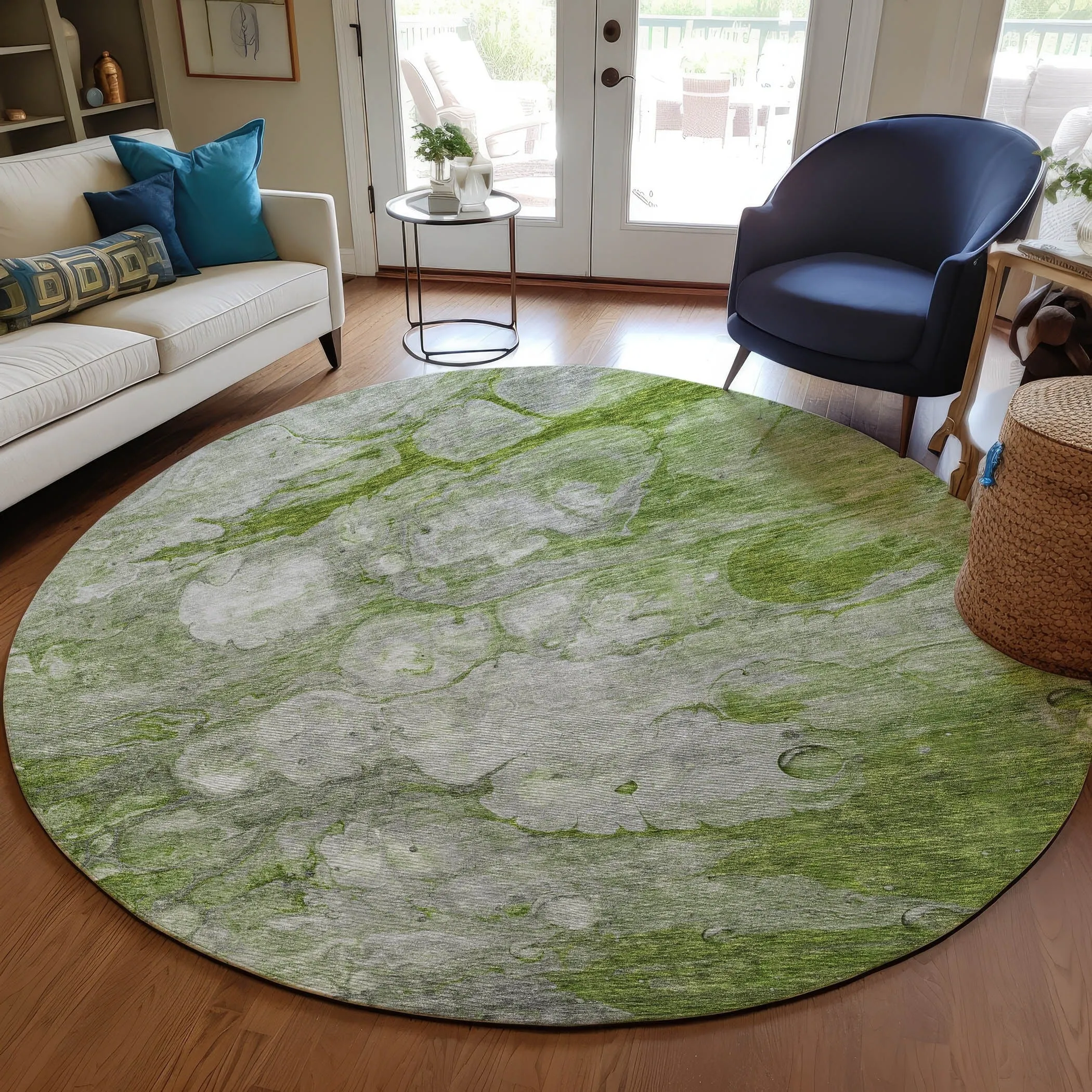 Machine Washable Indoor/ Outdoor Chantille Modern Abstract Rug