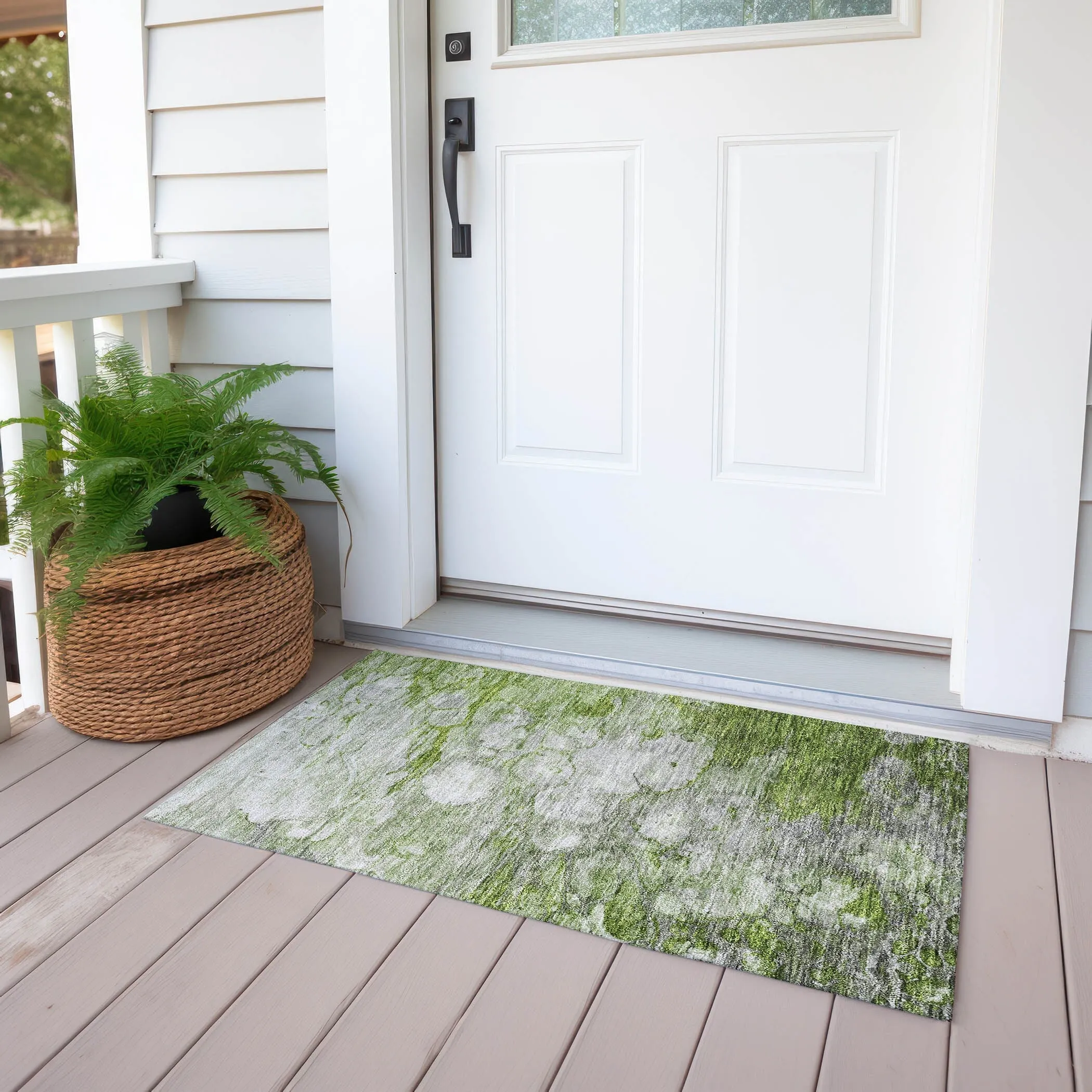 Machine Washable Indoor/ Outdoor Chantille Modern Abstract Rug