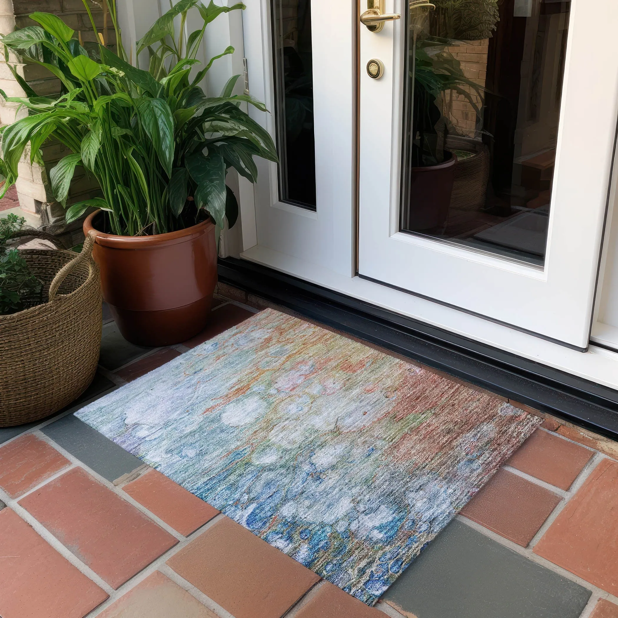 Machine Washable Indoor/ Outdoor Chantille Modern Abstract Rug