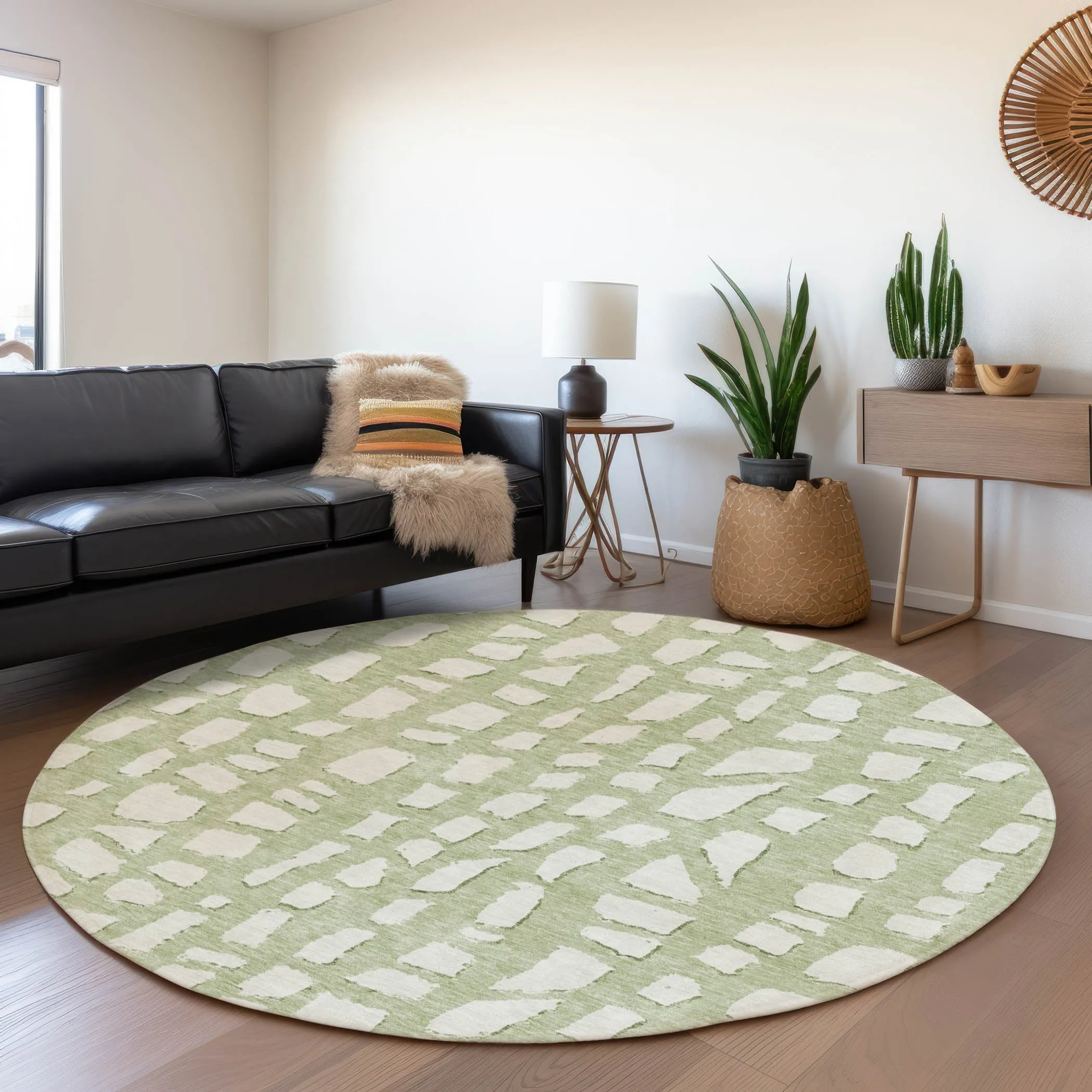 Machine Washable Indoor/ Outdoor Chantille Modern Abstract Rug