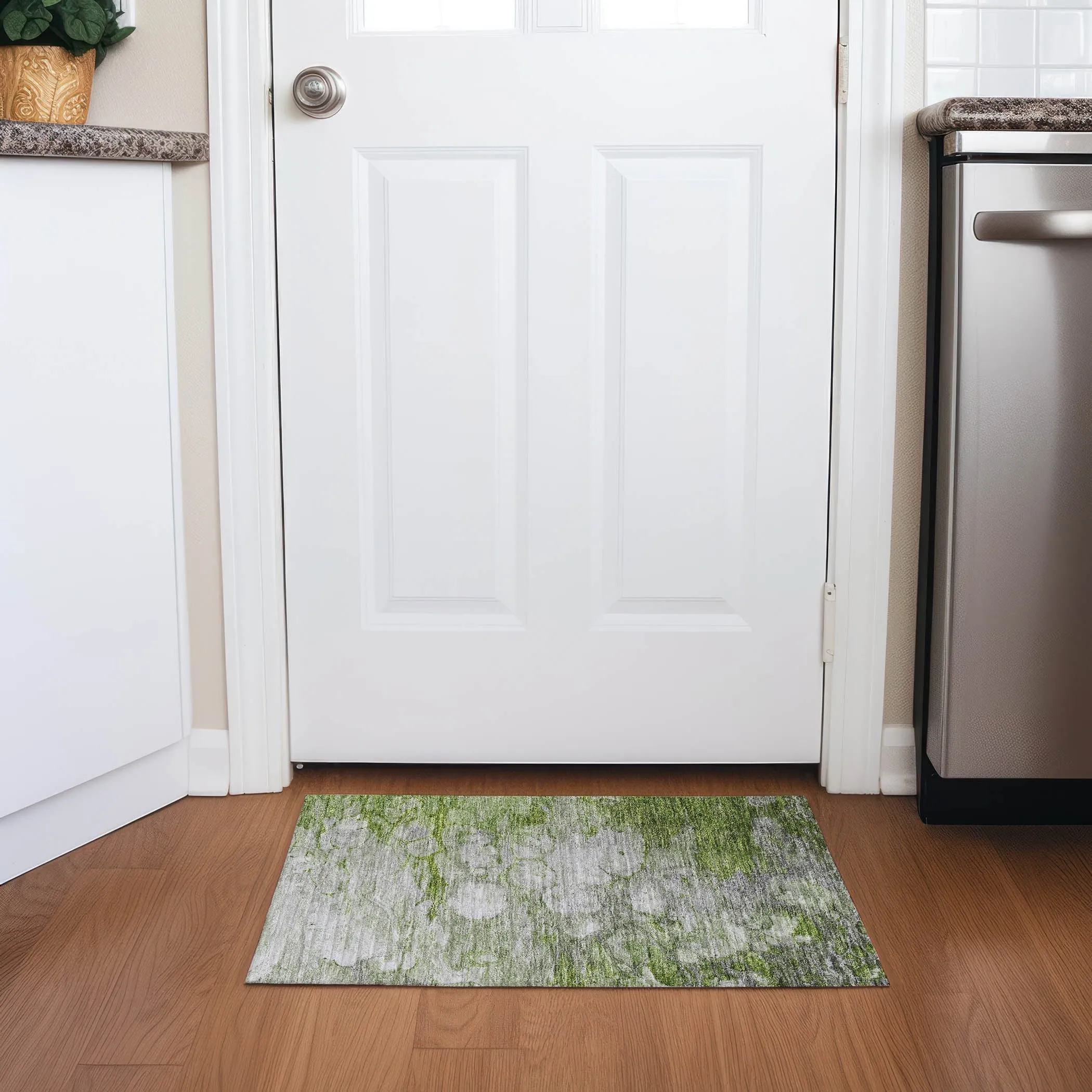 Machine Washable Indoor/ Outdoor Chantille Modern Abstract Rug