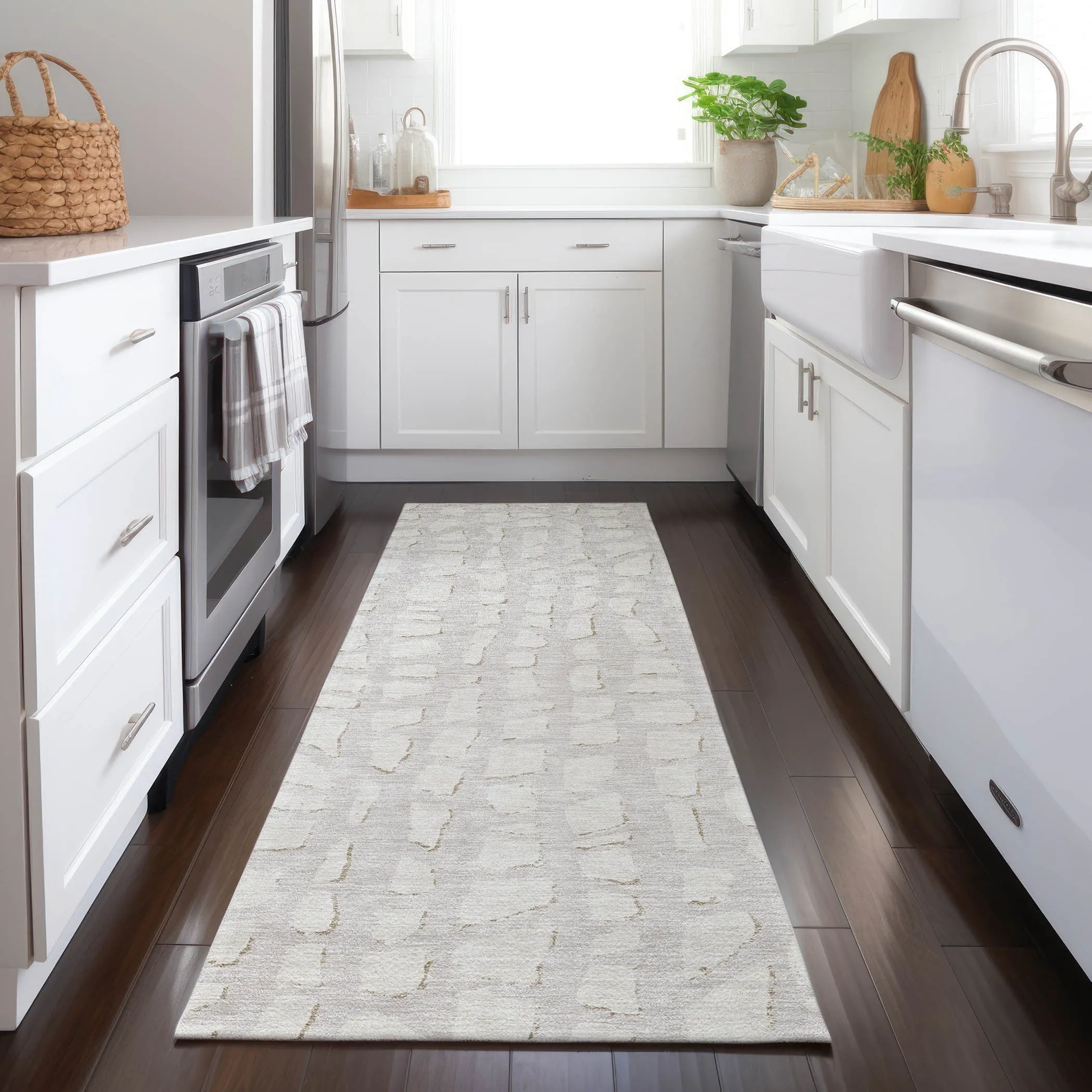 Machine Washable Indoor/ Outdoor Chantille Modern Abstract Rug