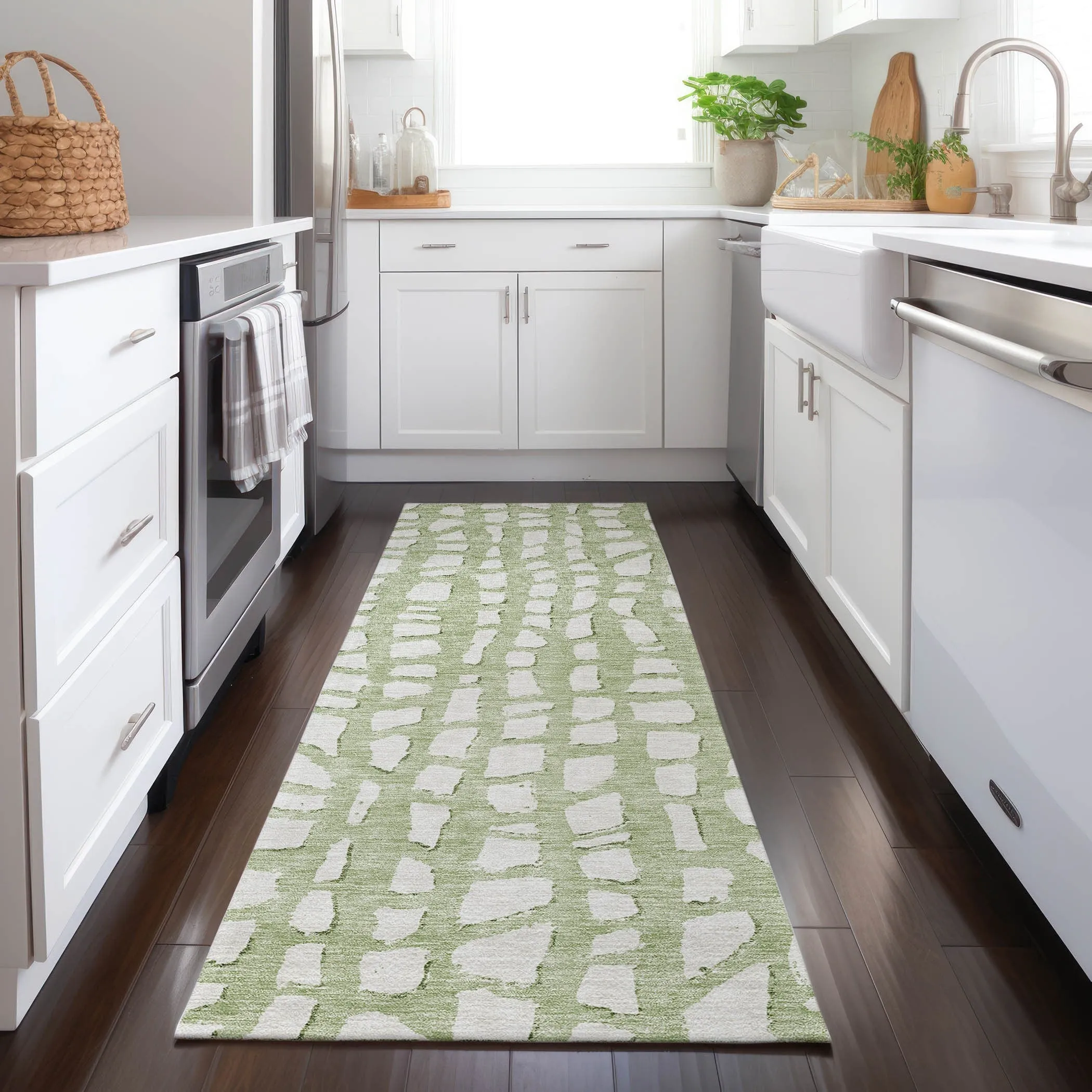 Machine Washable Indoor/ Outdoor Chantille Modern Abstract Rug