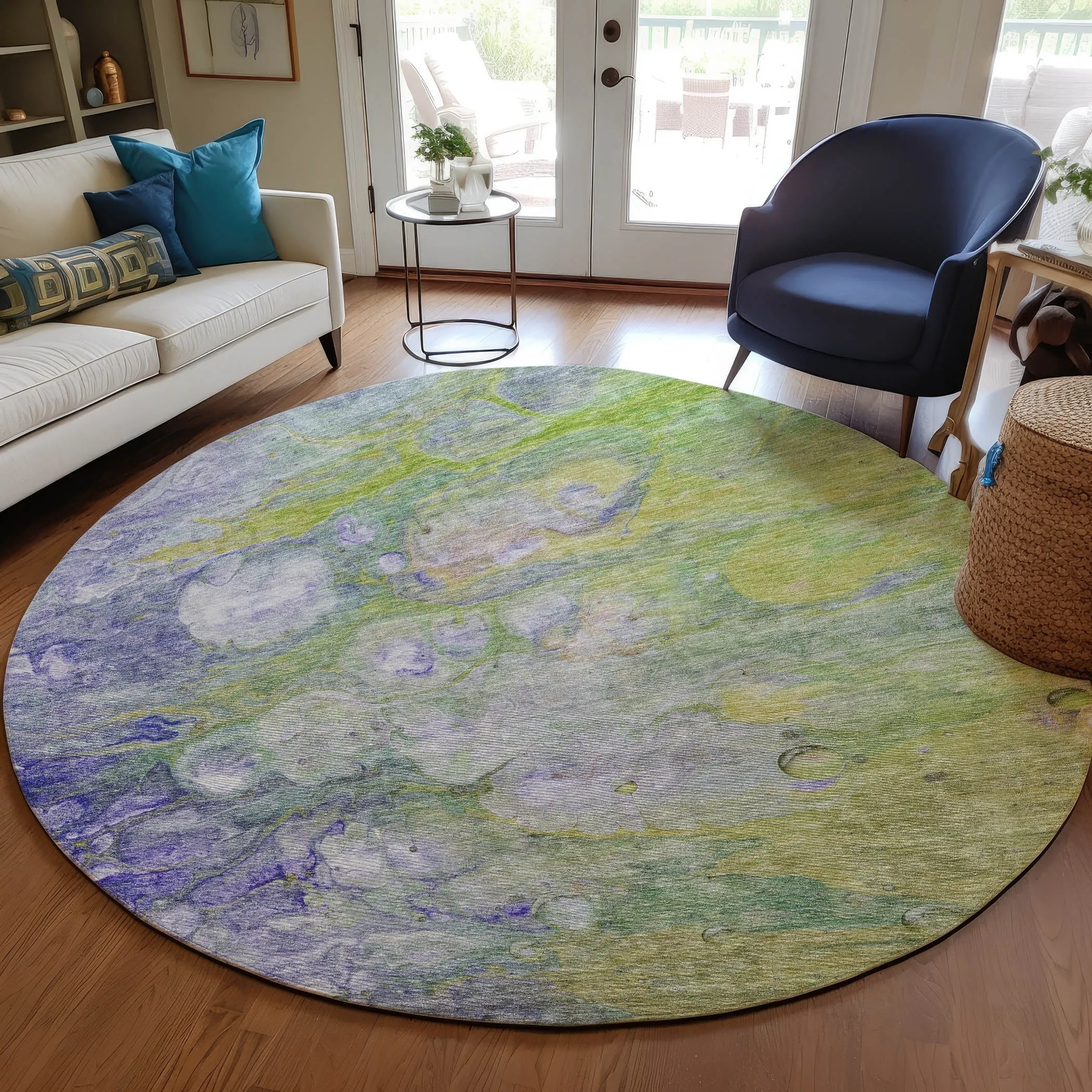 Machine Washable Indoor/ Outdoor Chantille Modern Abstract Rug