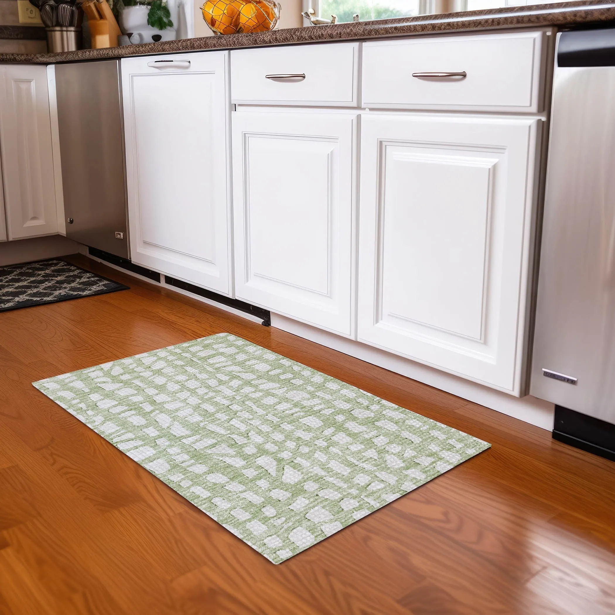 Machine Washable Indoor/ Outdoor Chantille Modern Abstract Rug