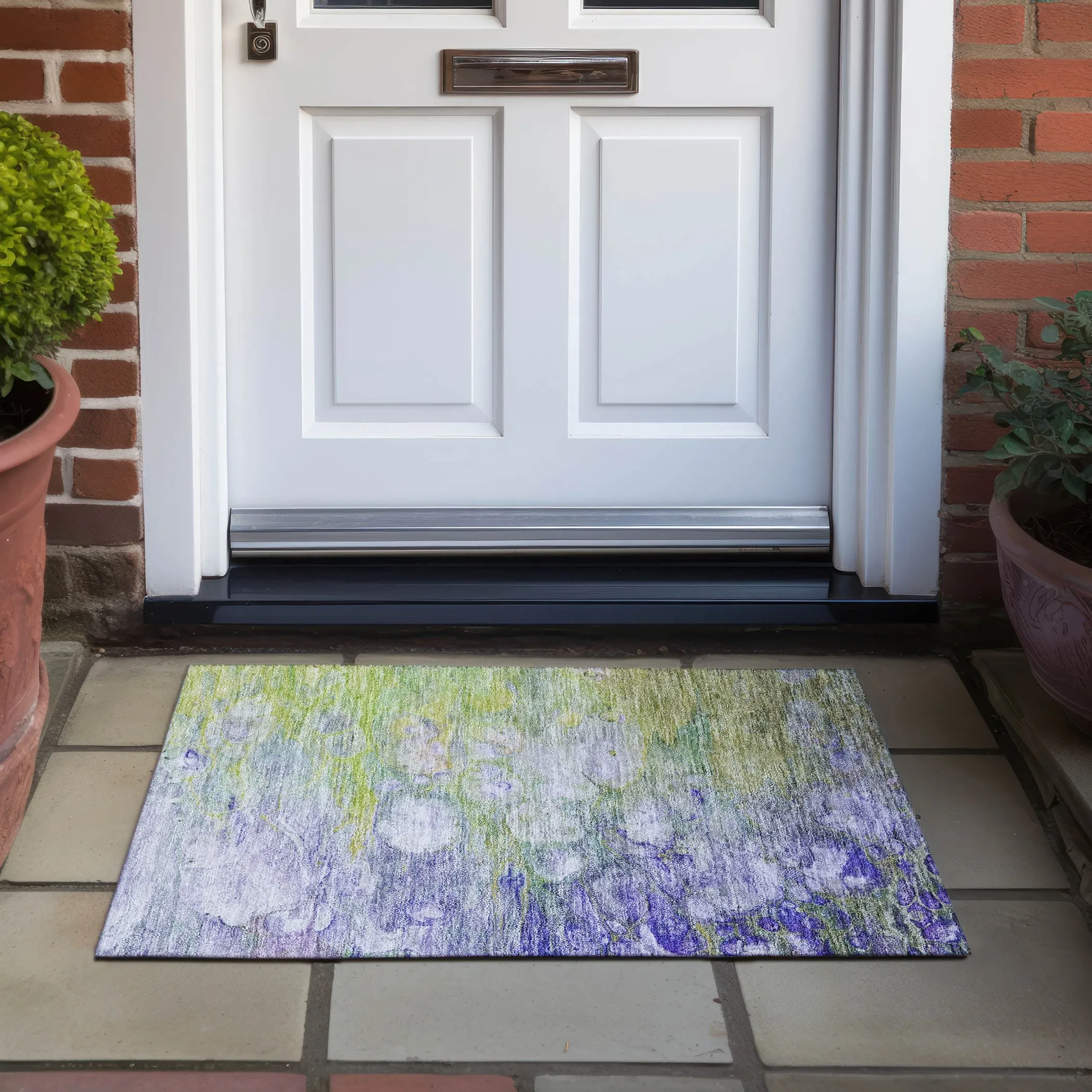 Machine Washable Indoor/ Outdoor Chantille Modern Abstract Rug