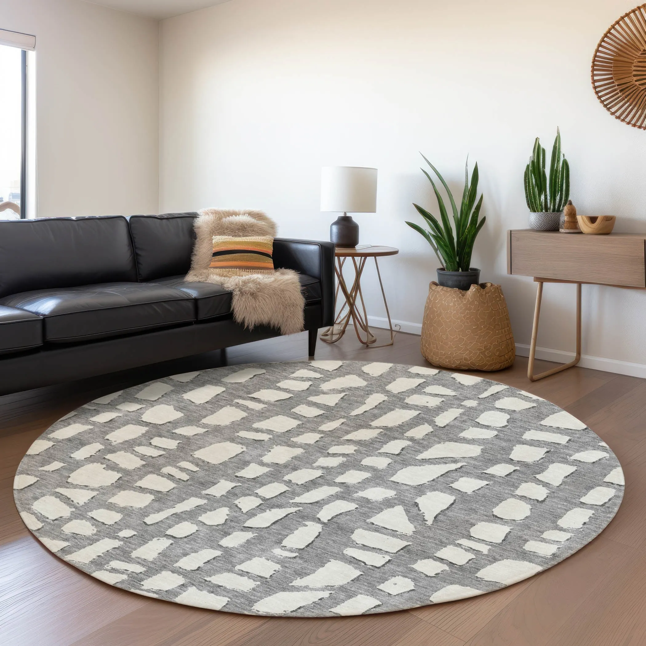 Machine Washable Indoor/ Outdoor Chantille Modern Abstract Rug