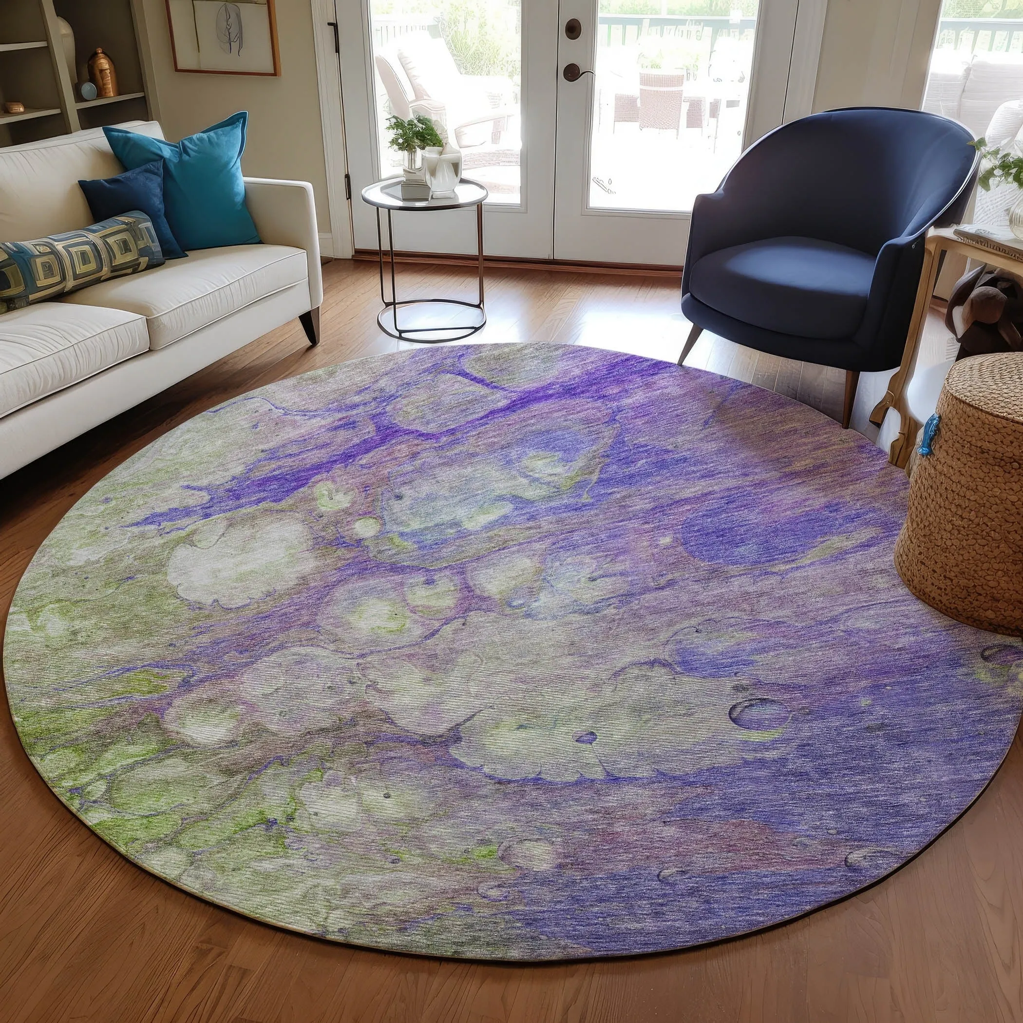 Machine Washable Indoor/ Outdoor Chantille Modern Abstract Rug