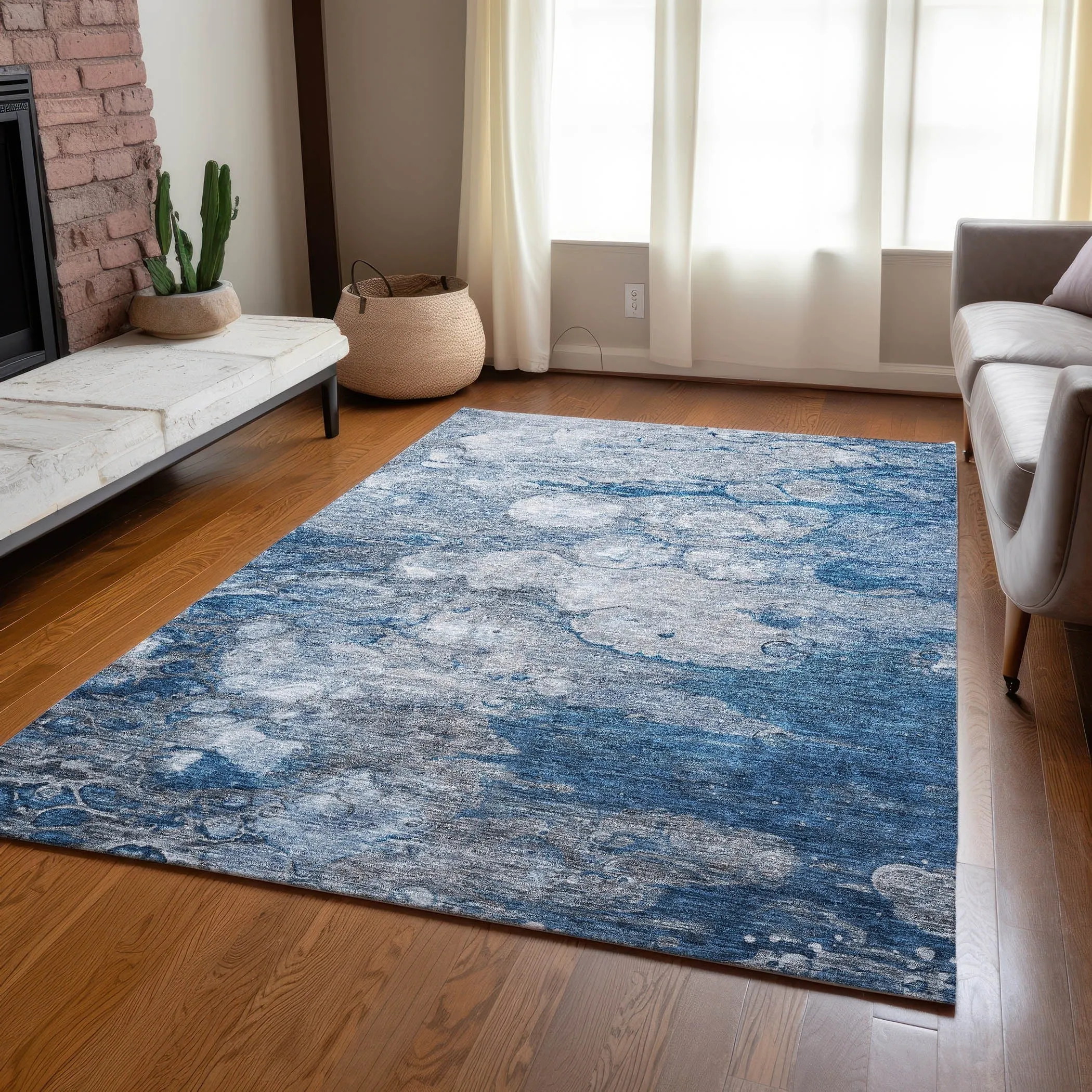 Machine Washable Indoor/ Outdoor Chantille Modern Abstract Rug