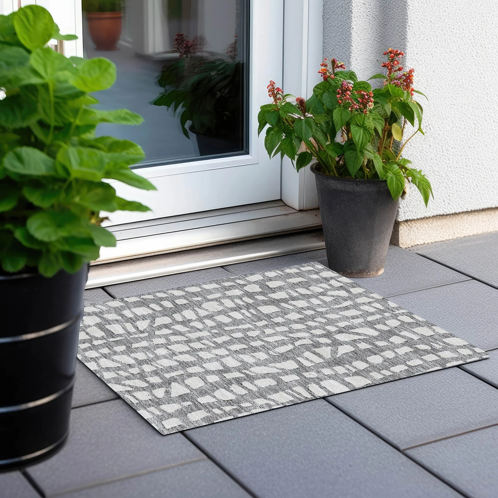 Machine Washable Indoor/ Outdoor Chantille Modern Abstract Rug