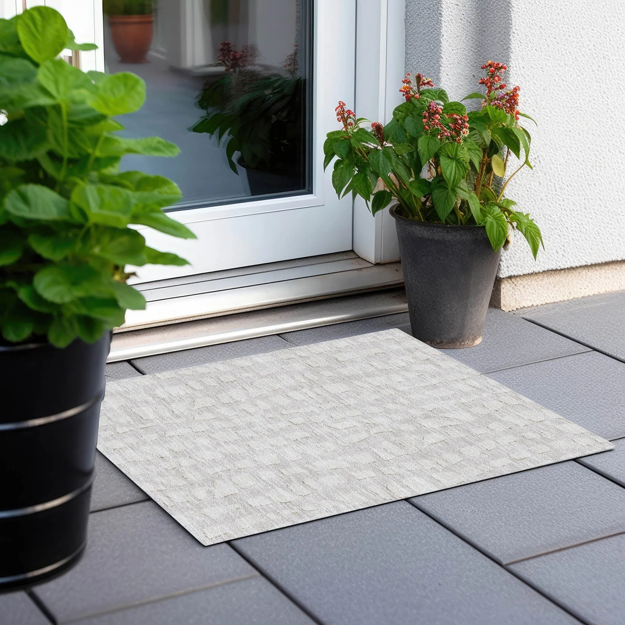 Machine Washable Indoor/ Outdoor Chantille Modern Abstract Rug