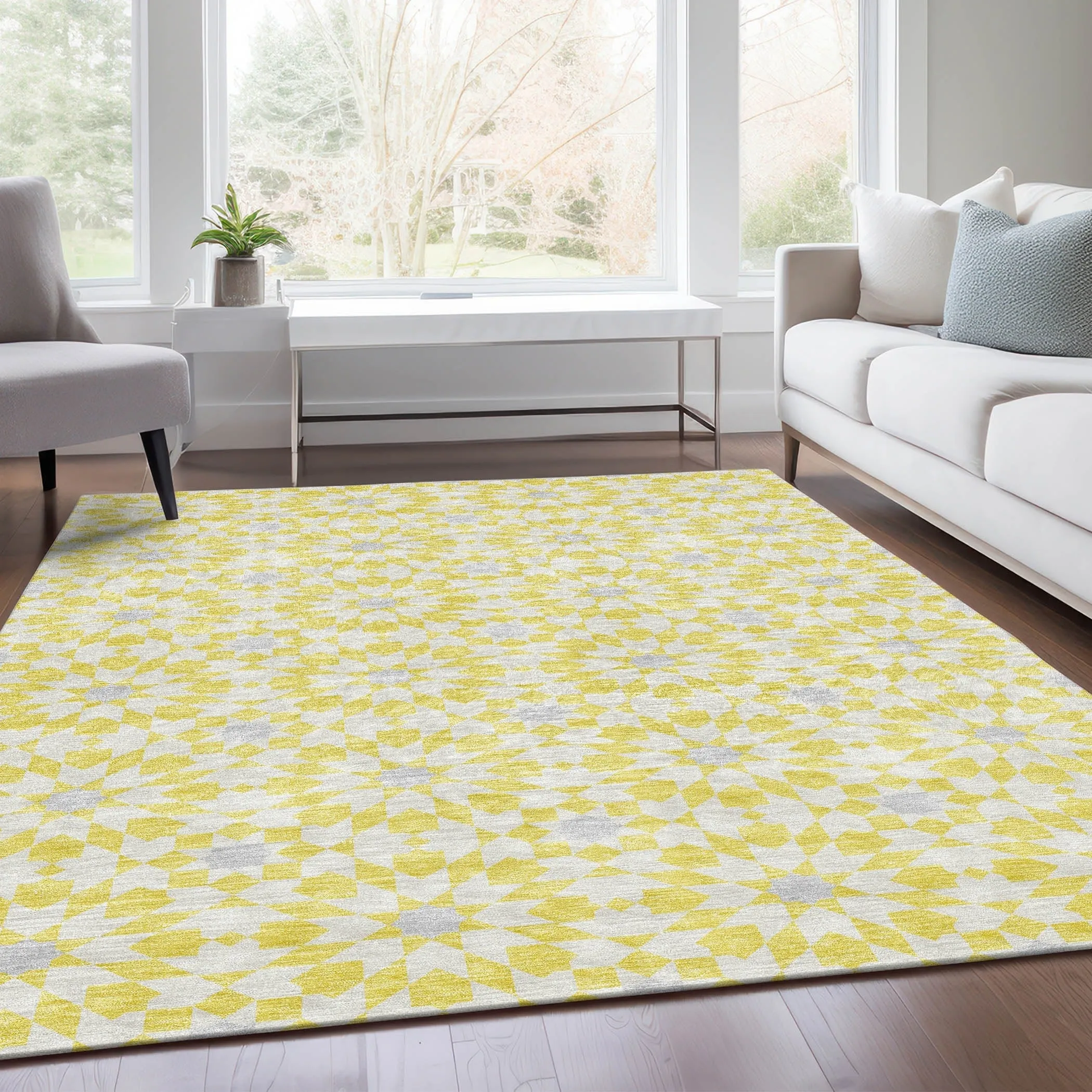 Machine Washable Indoor/ Outdoor Chantille Modern Boho Rug