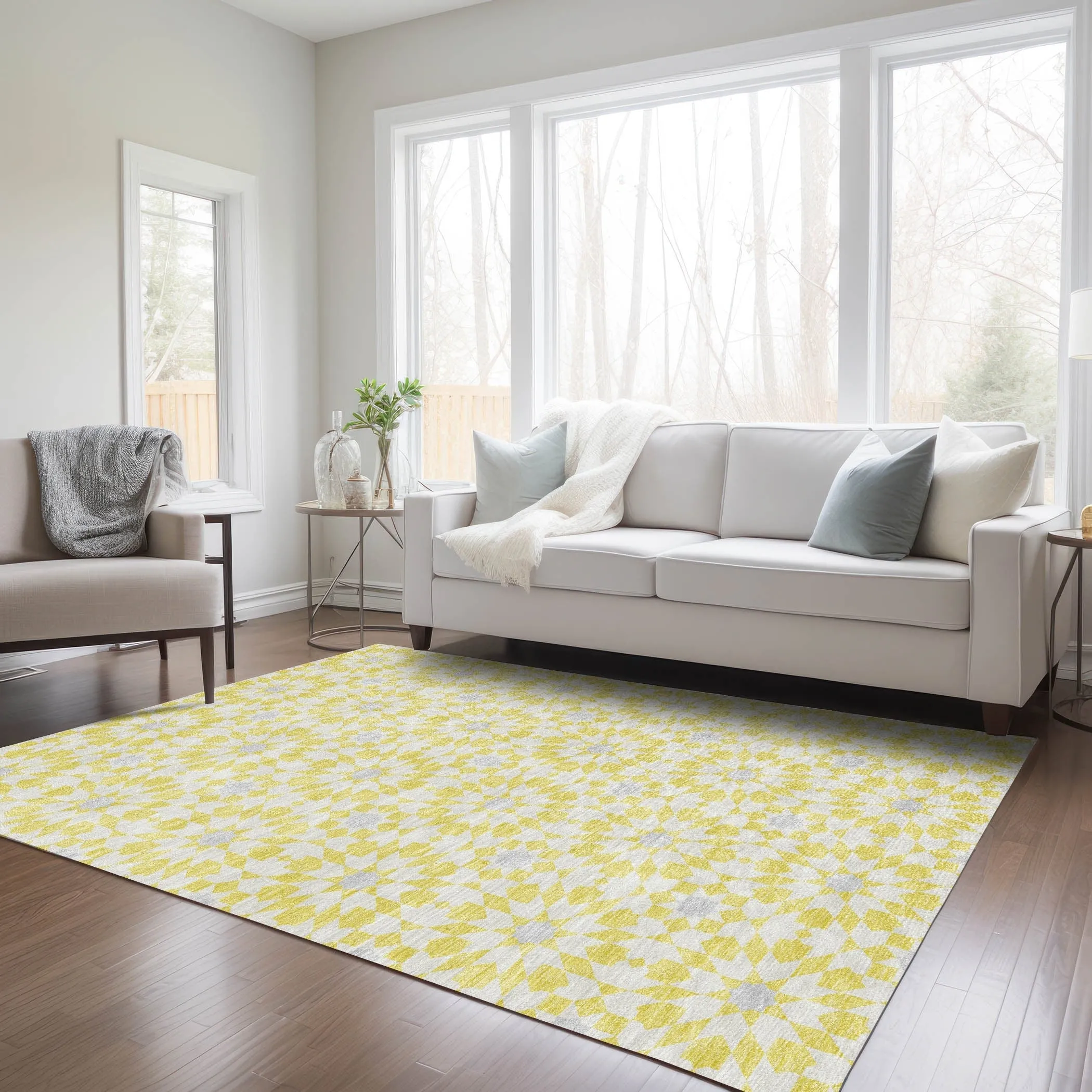 Machine Washable Indoor/ Outdoor Chantille Modern Boho Rug
