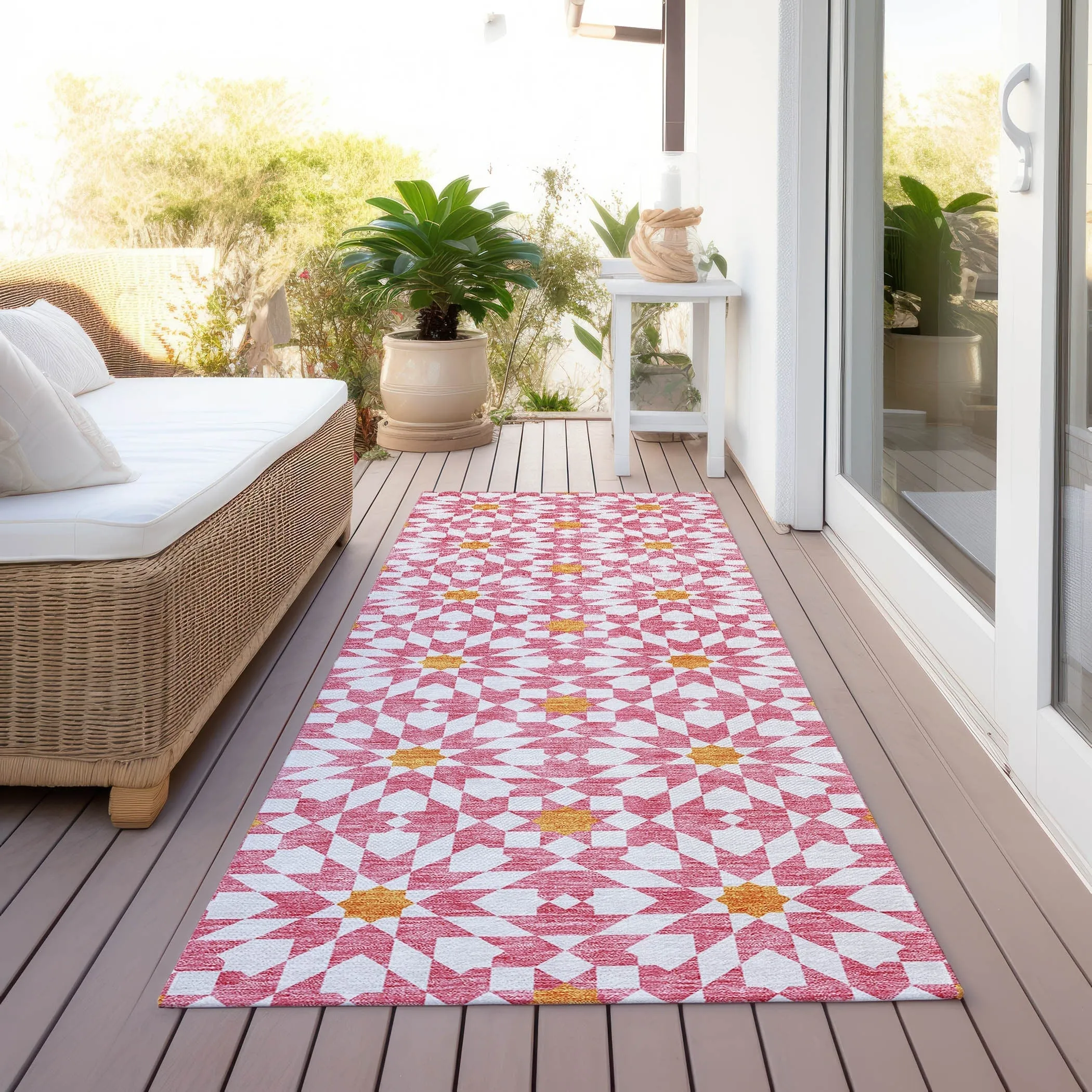 Machine Washable Indoor/ Outdoor Chantille Modern Boho Rug