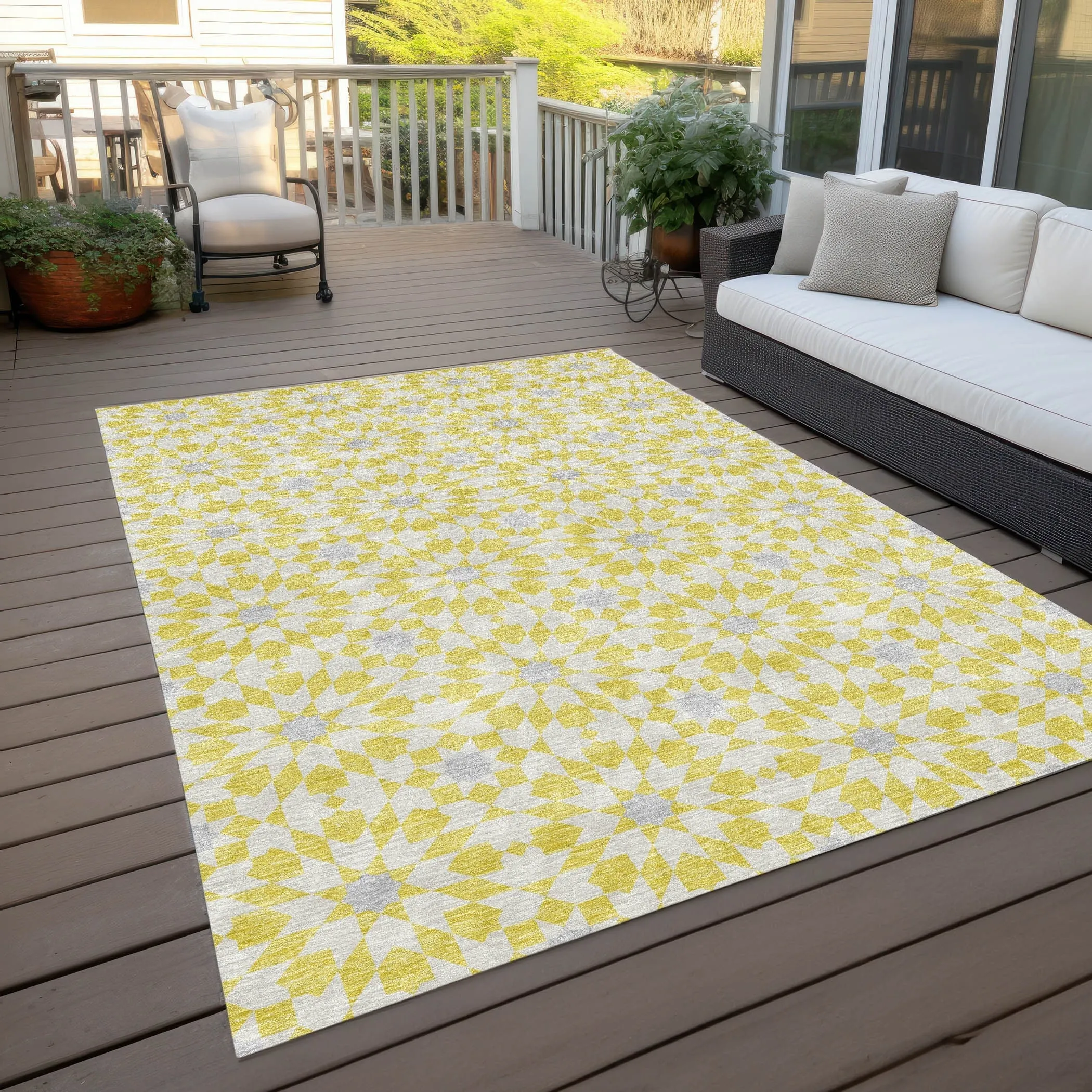 Machine Washable Indoor/ Outdoor Chantille Modern Boho Rug