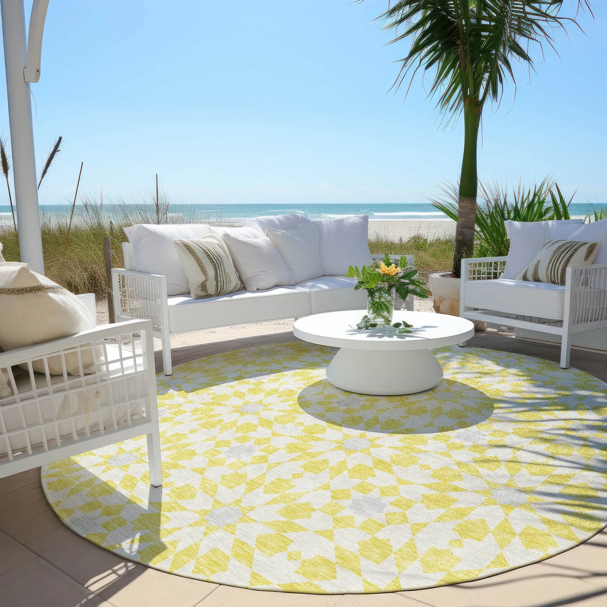 Machine Washable Indoor/ Outdoor Chantille Modern Boho Rug