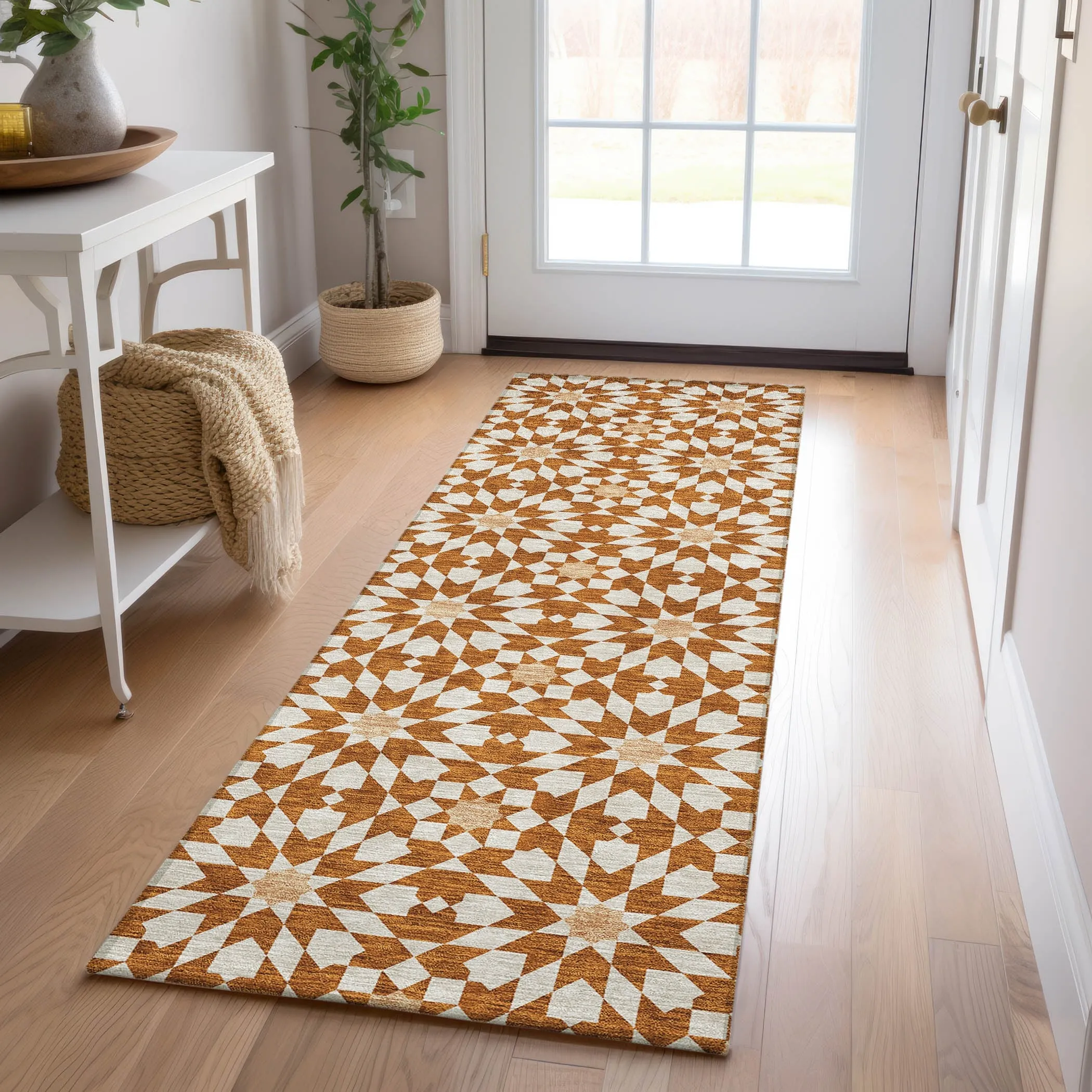 Machine Washable Indoor/ Outdoor Chantille Modern Boho Rug