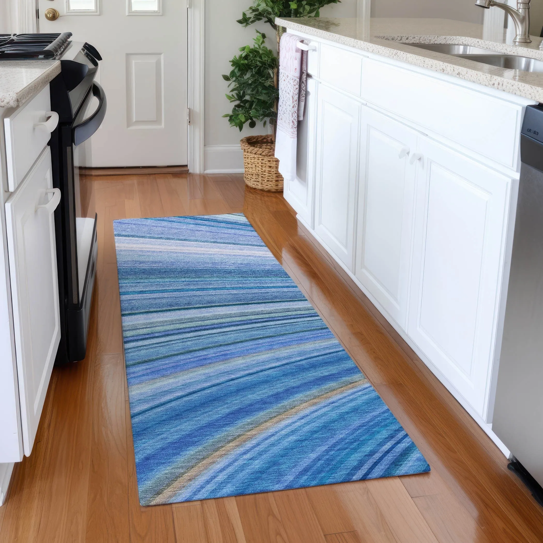 Machine Washable Indoor/ Outdoor Chantille Modern Burst Rug