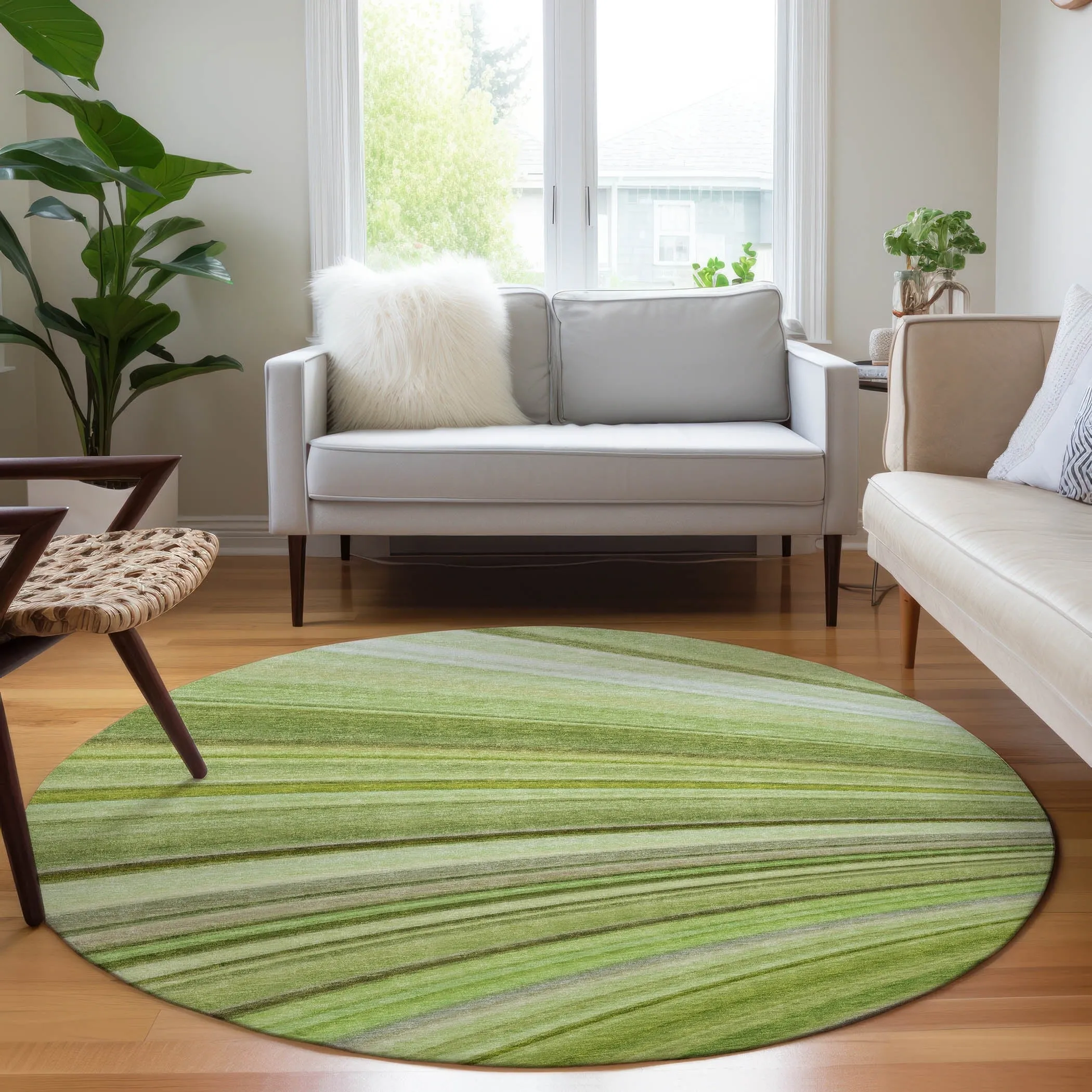 Machine Washable Indoor/ Outdoor Chantille Modern Burst Rug
