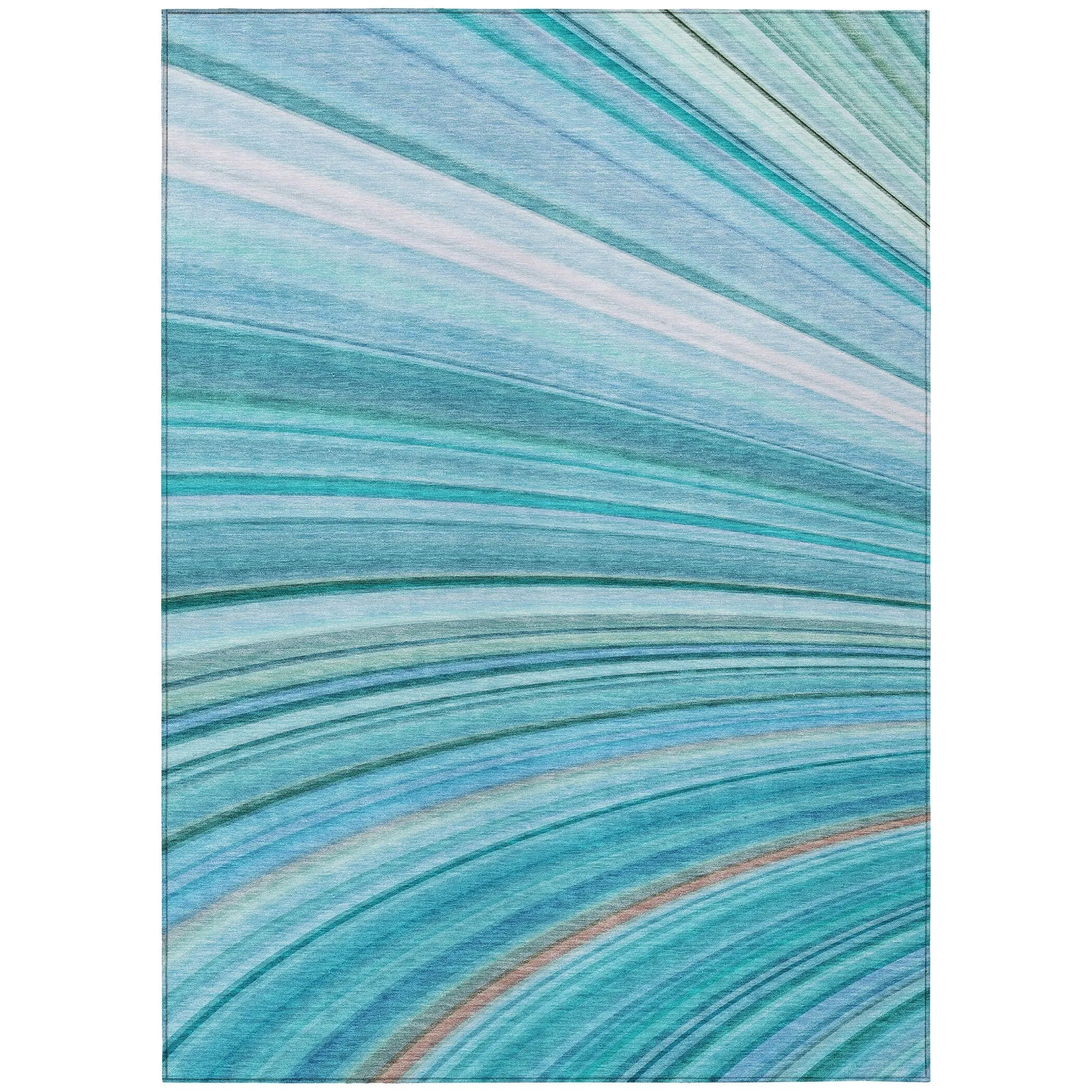 Machine Washable Indoor/ Outdoor Chantille Modern Burst Rug