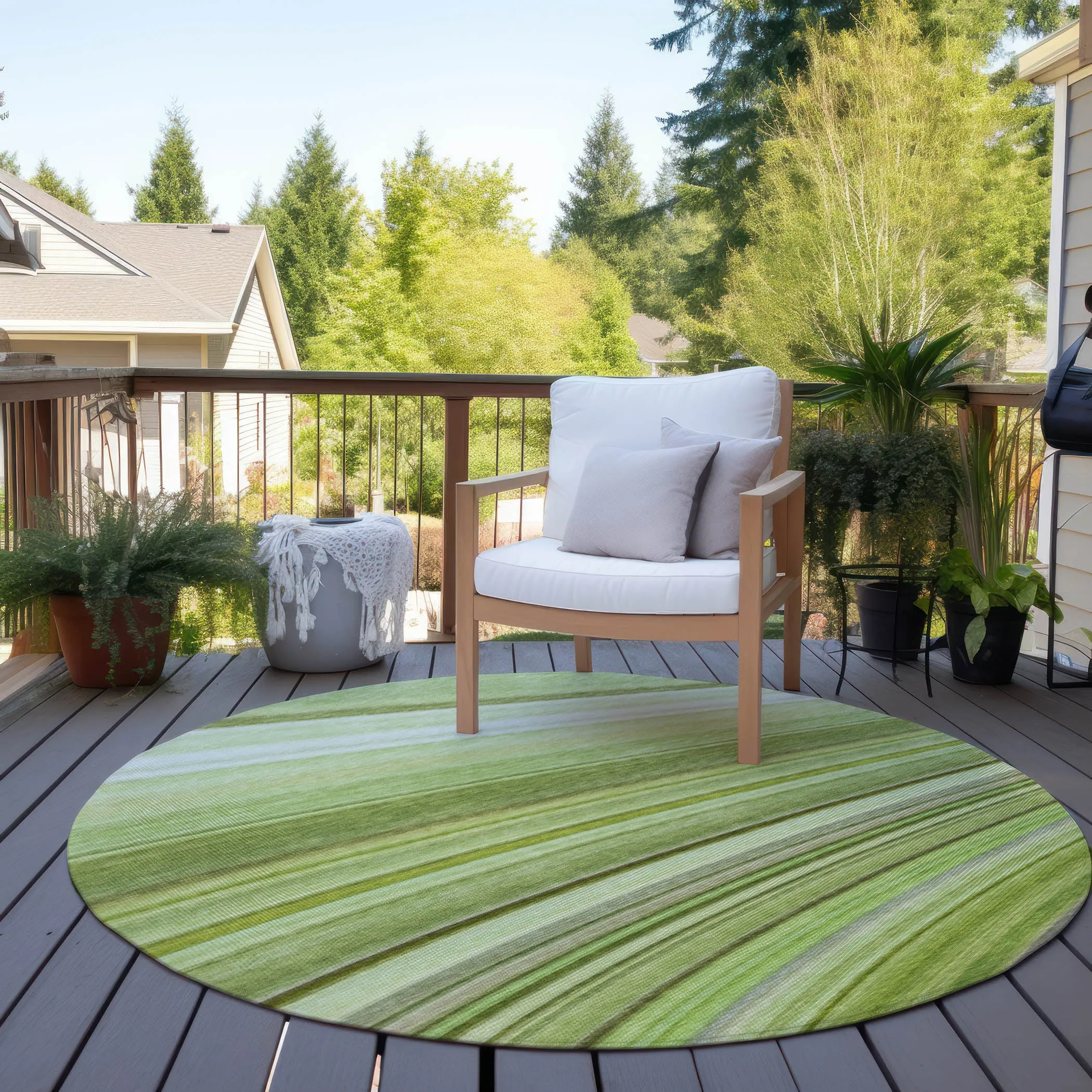 Machine Washable Indoor/ Outdoor Chantille Modern Burst Rug
