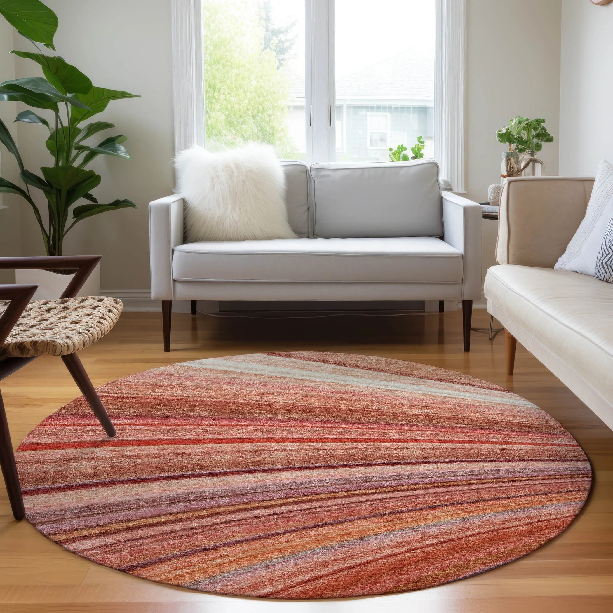 Machine Washable Indoor/ Outdoor Chantille Modern Burst Rug