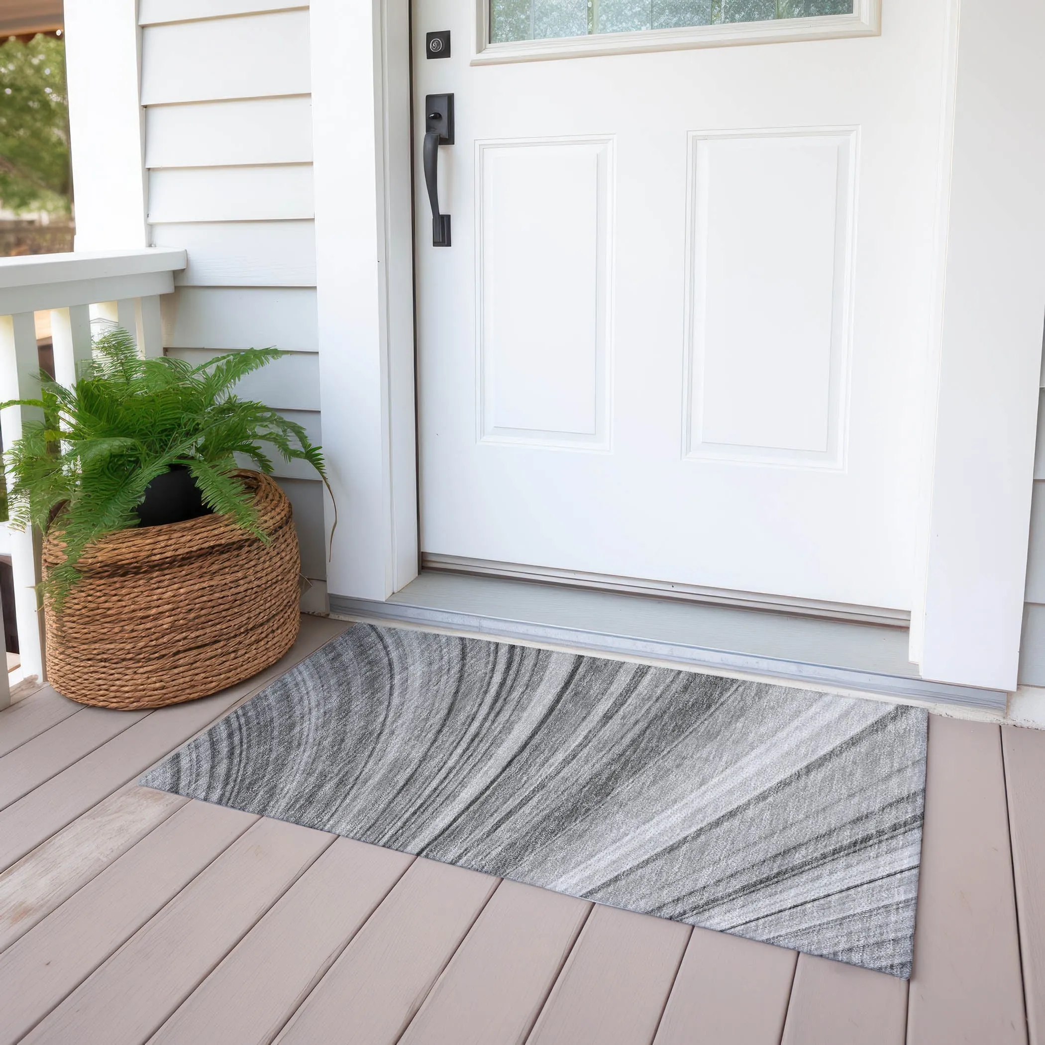 Machine Washable Indoor/ Outdoor Chantille Modern Burst Rug