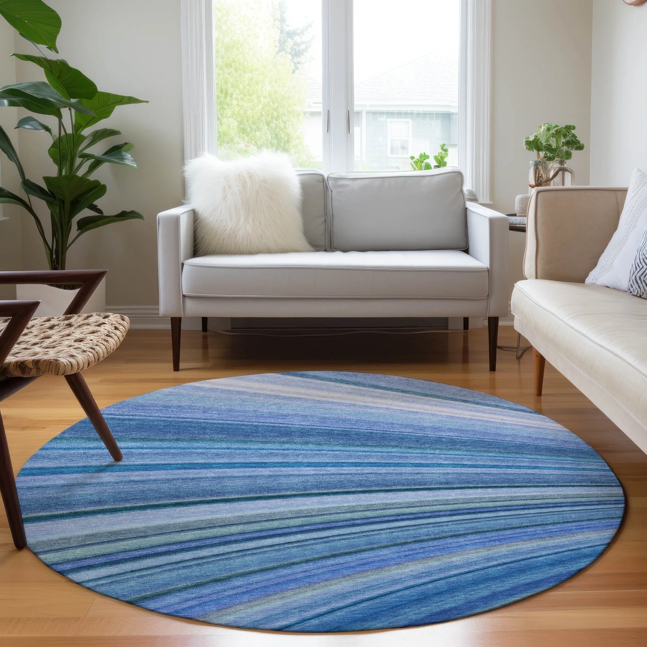 Machine Washable Indoor/ Outdoor Chantille Modern Burst Rug