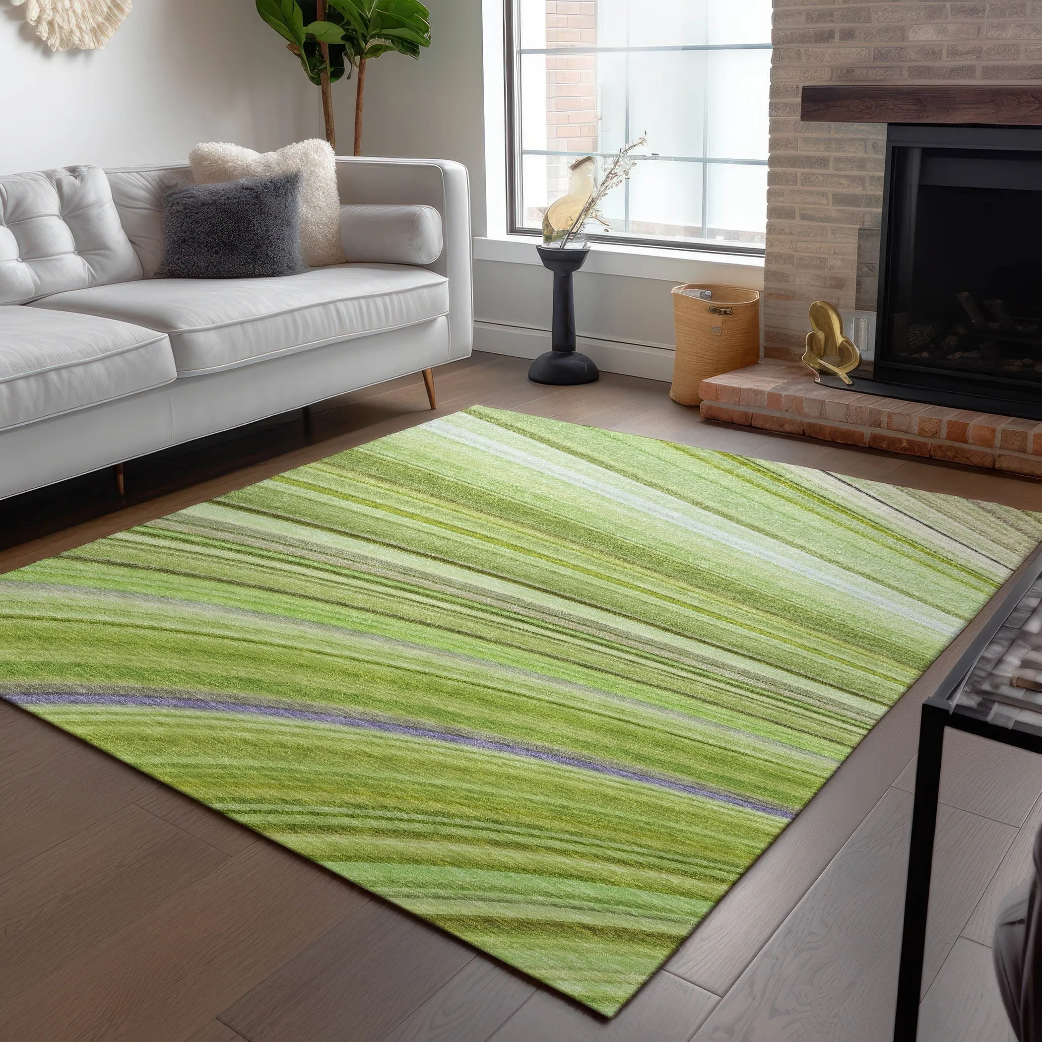 Machine Washable Indoor/ Outdoor Chantille Modern Burst Rug