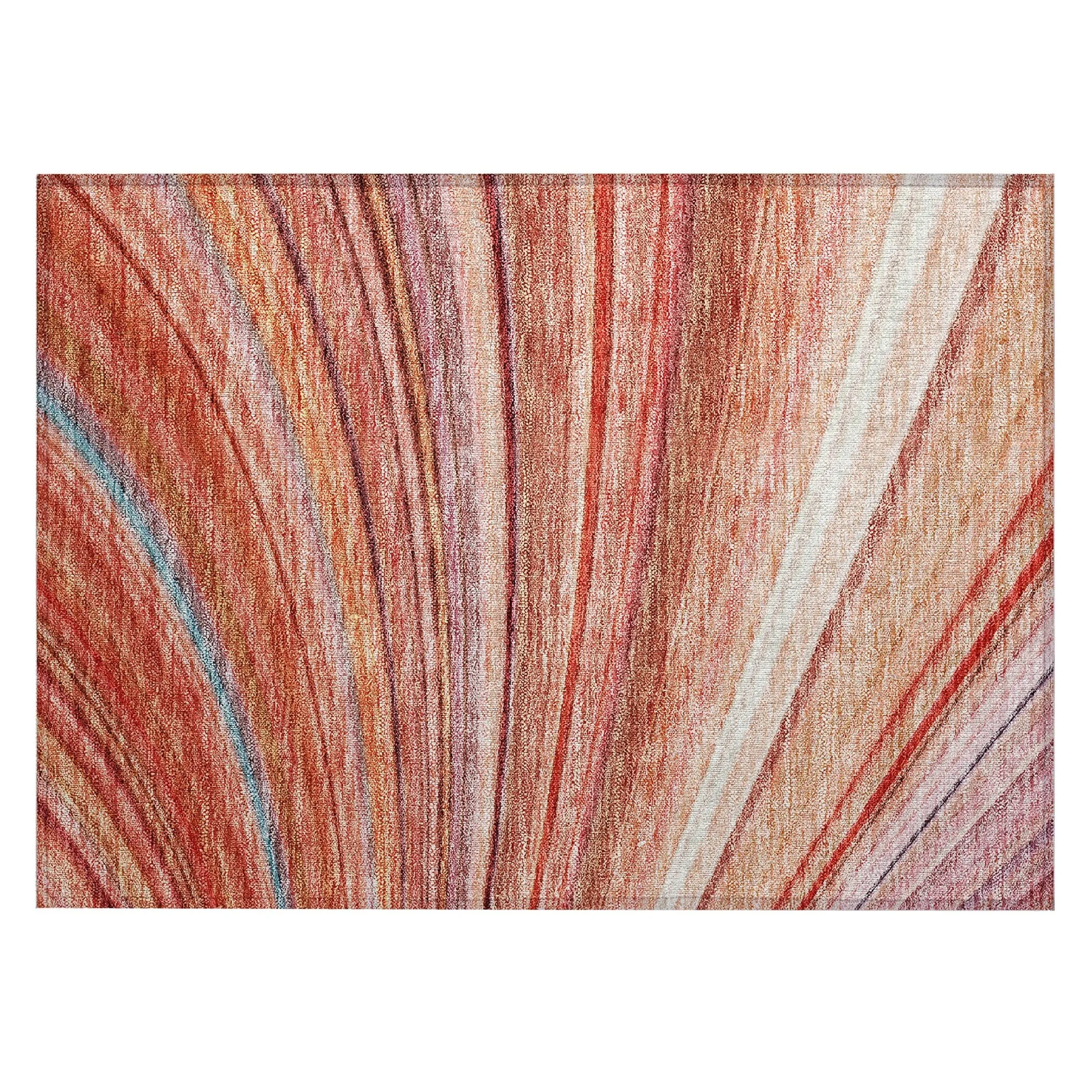 Machine Washable Indoor/ Outdoor Chantille Modern Burst Rug