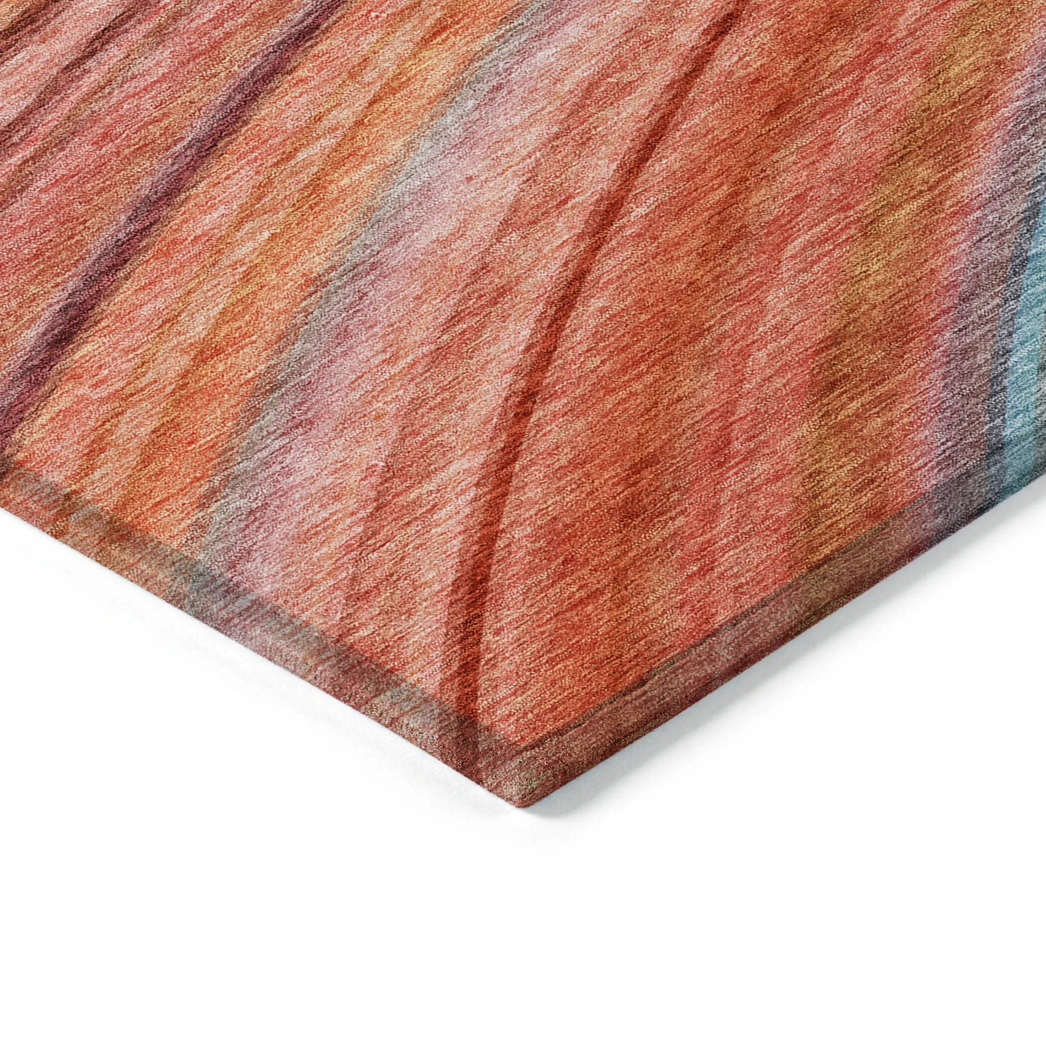 Machine Washable Indoor/ Outdoor Chantille Modern Burst Rug