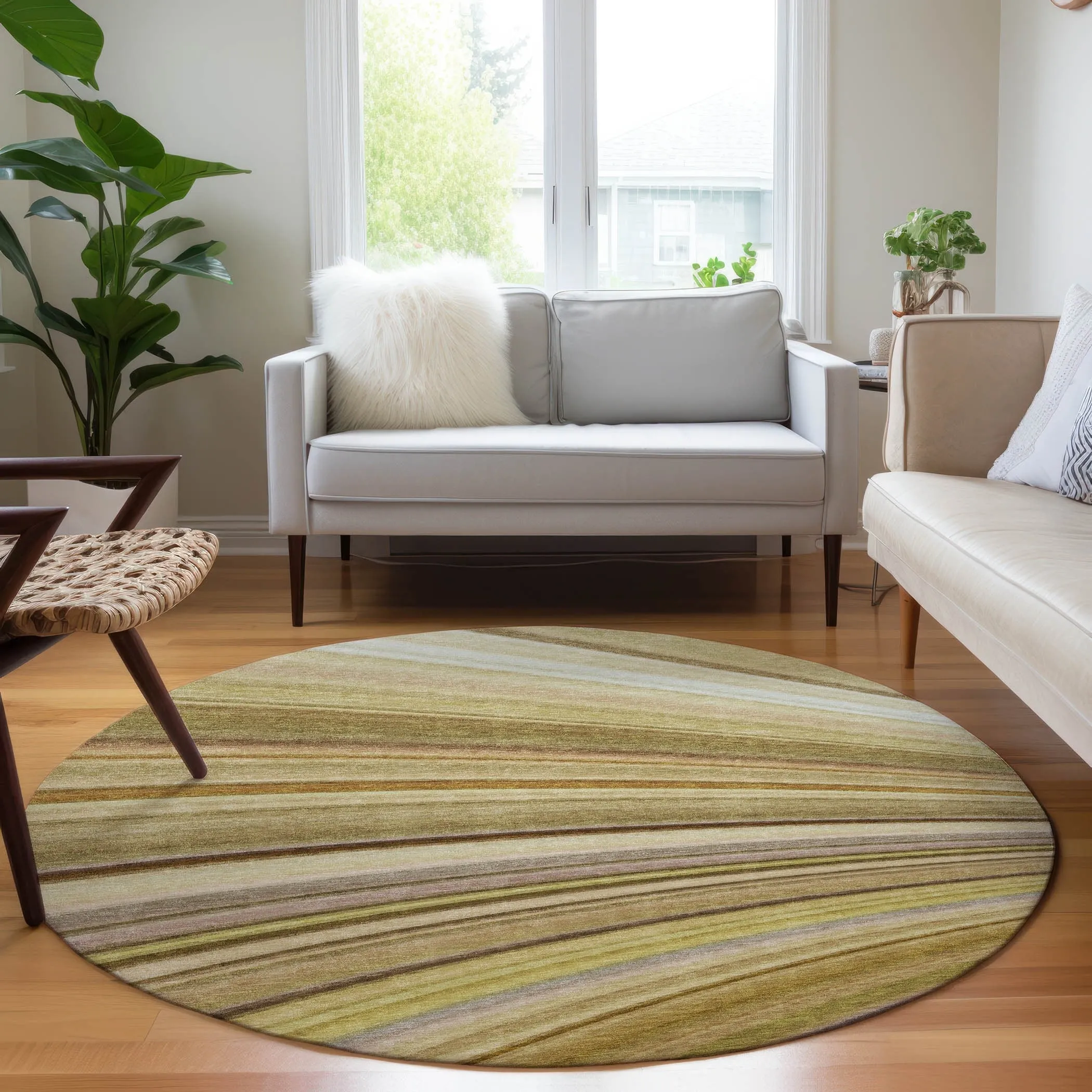 Machine Washable Indoor/ Outdoor Chantille Modern Burst Rug