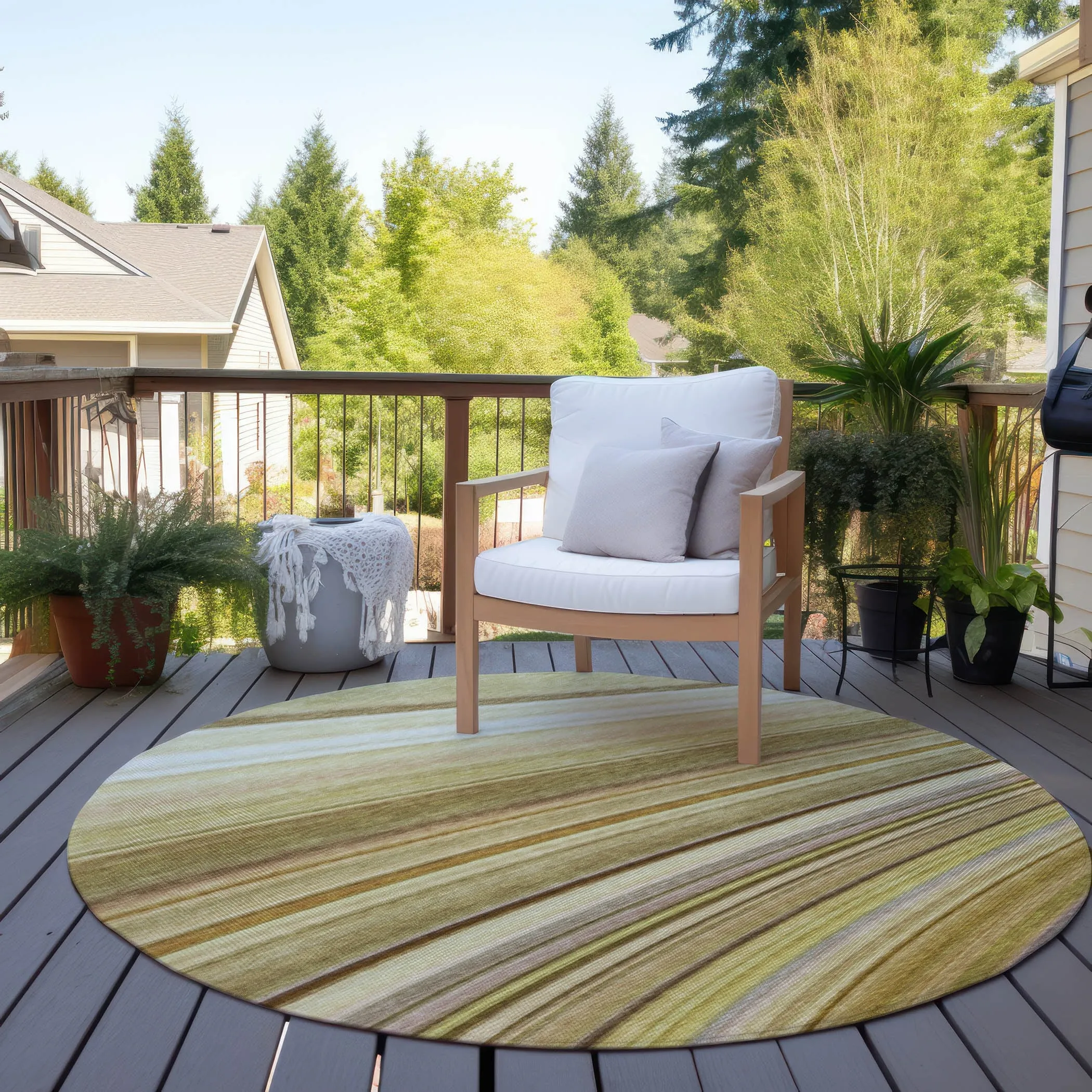 Machine Washable Indoor/ Outdoor Chantille Modern Burst Rug