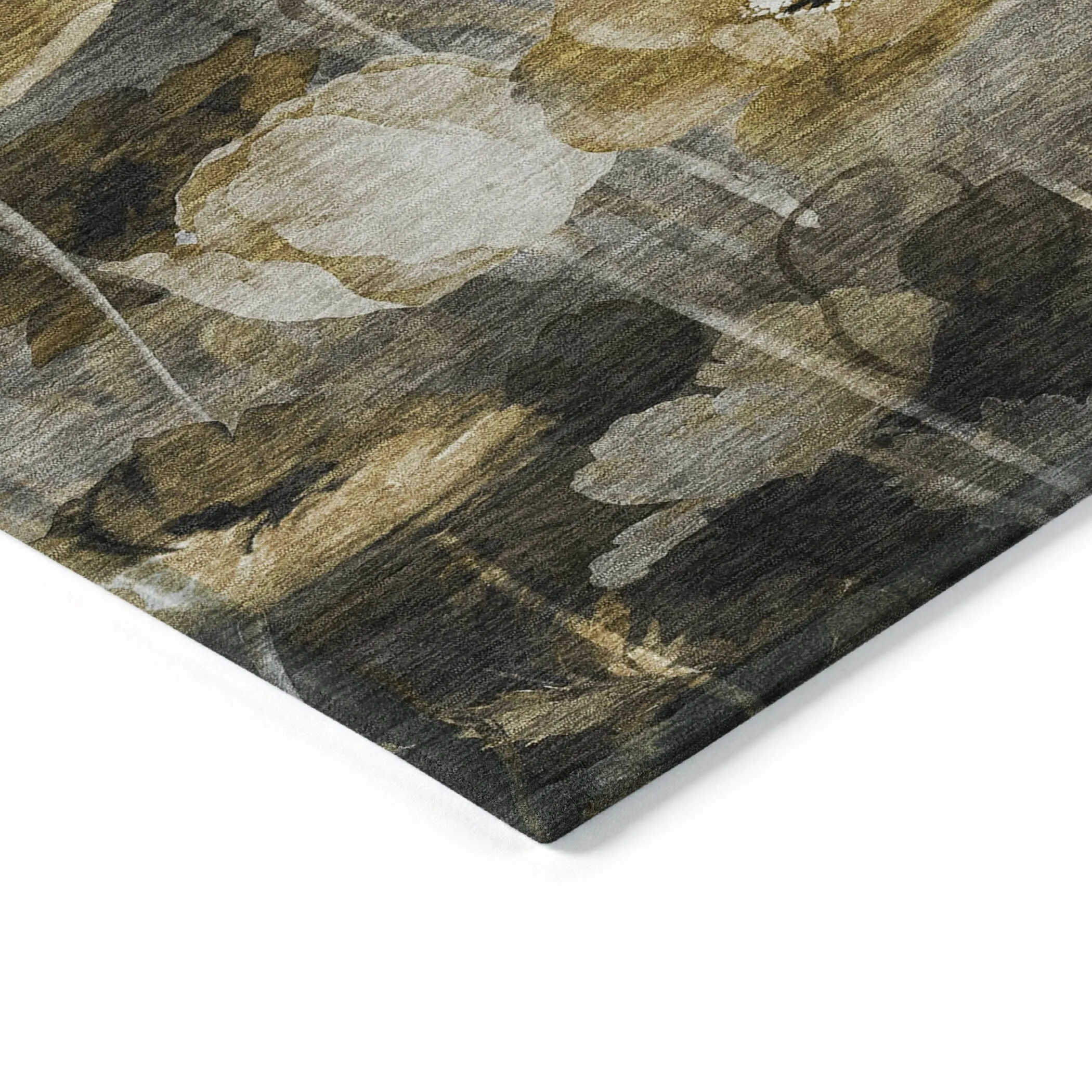 Machine Washable Indoor/ Outdoor Chantille Modern Floral Rug