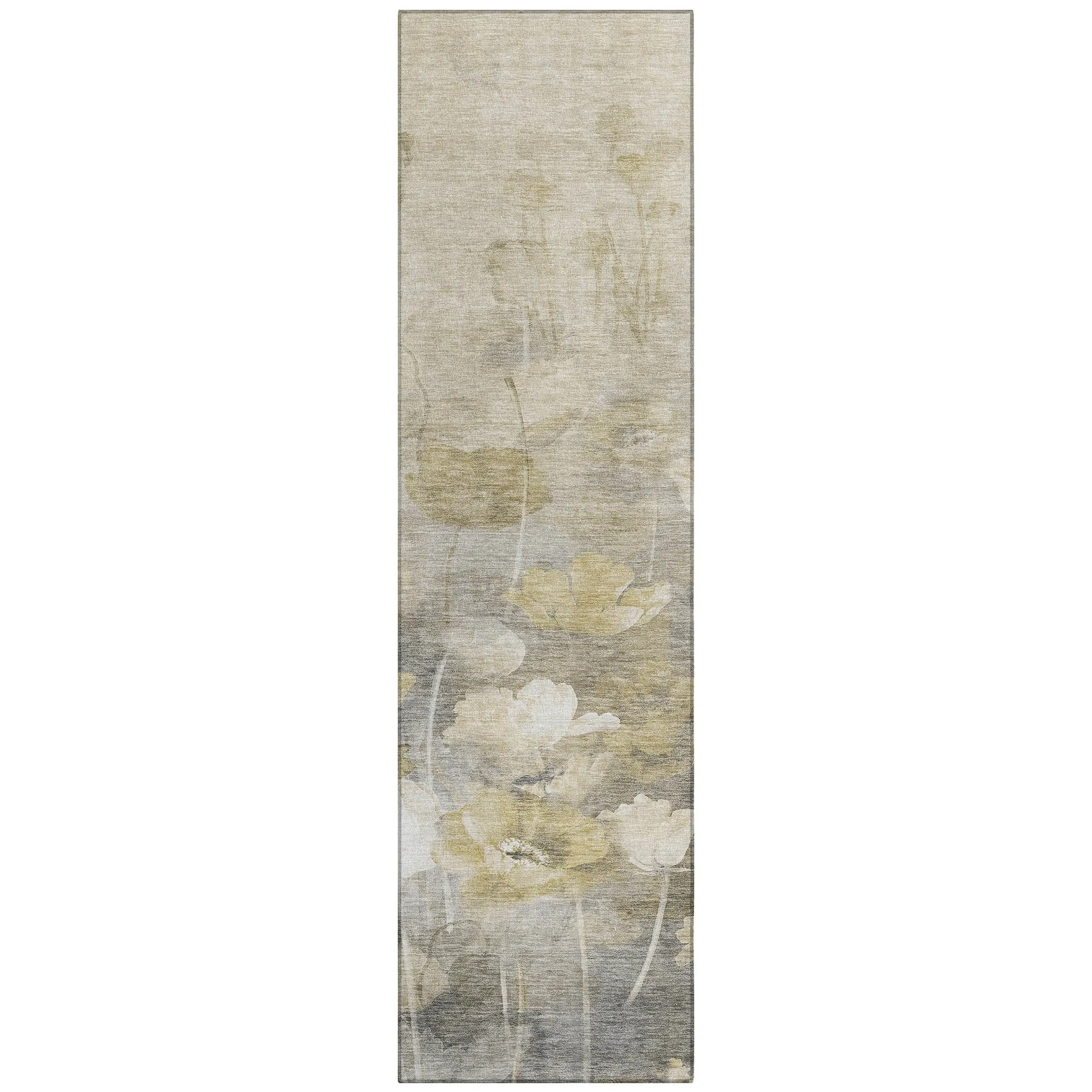Machine Washable Indoor/ Outdoor Chantille Modern Floral Rug
