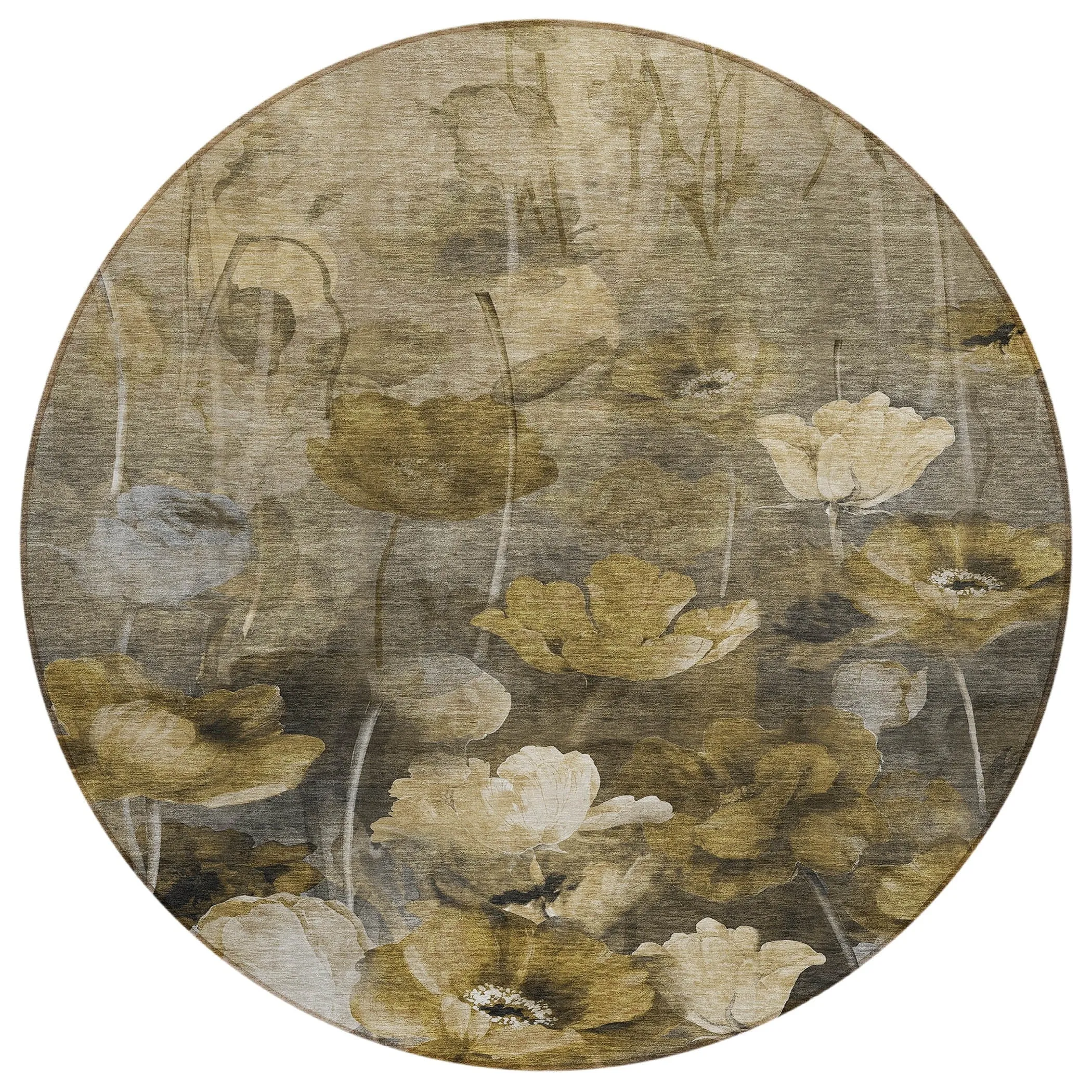 Machine Washable Indoor/ Outdoor Chantille Modern Floral Rug