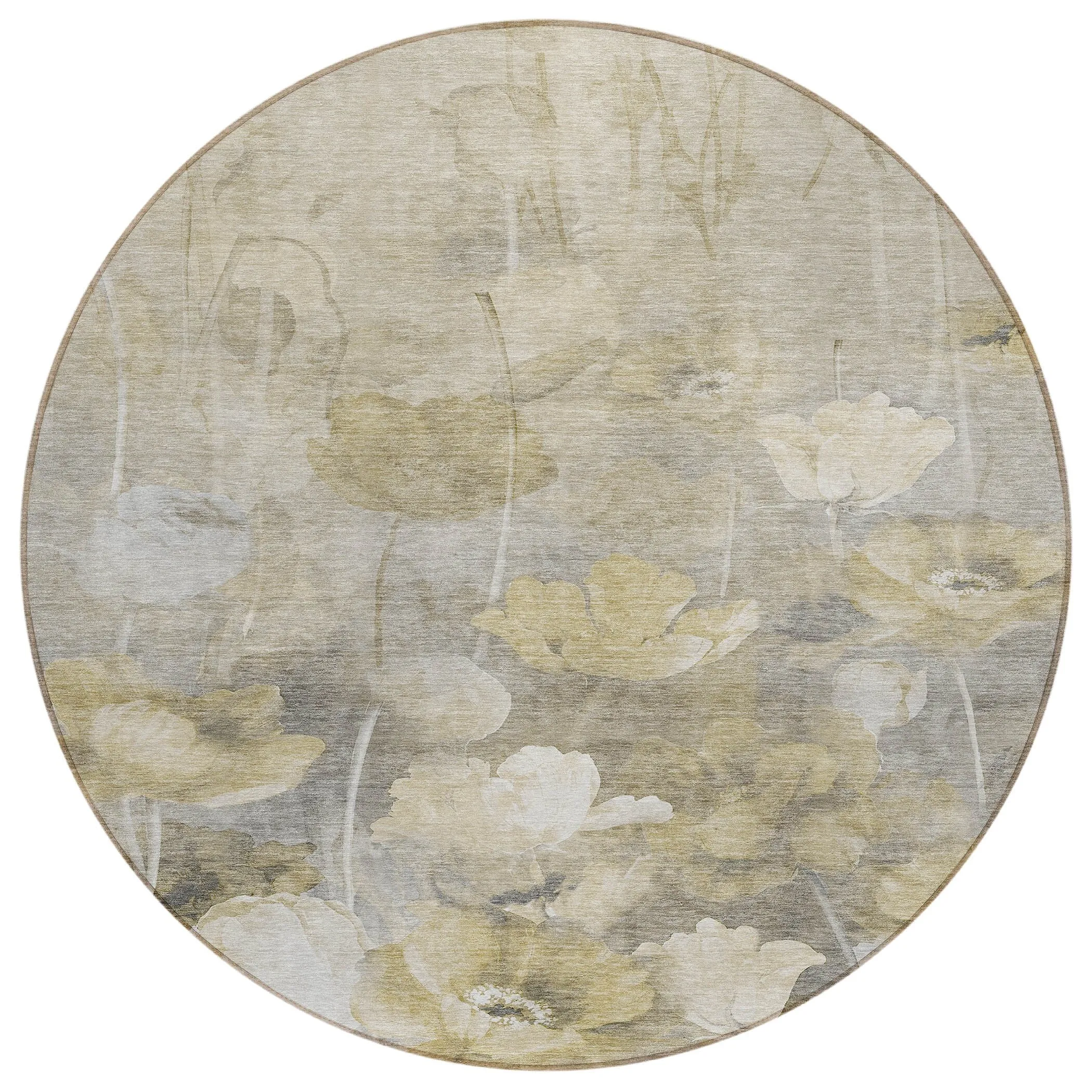 Machine Washable Indoor/ Outdoor Chantille Modern Floral Rug