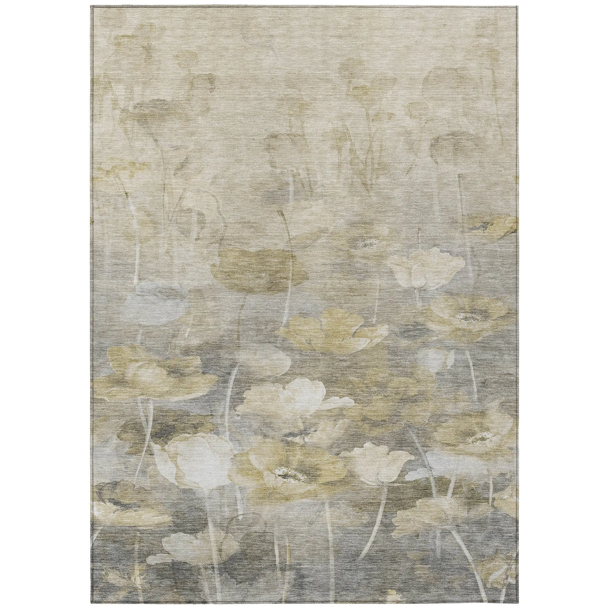 Machine Washable Indoor/ Outdoor Chantille Modern Floral Rug