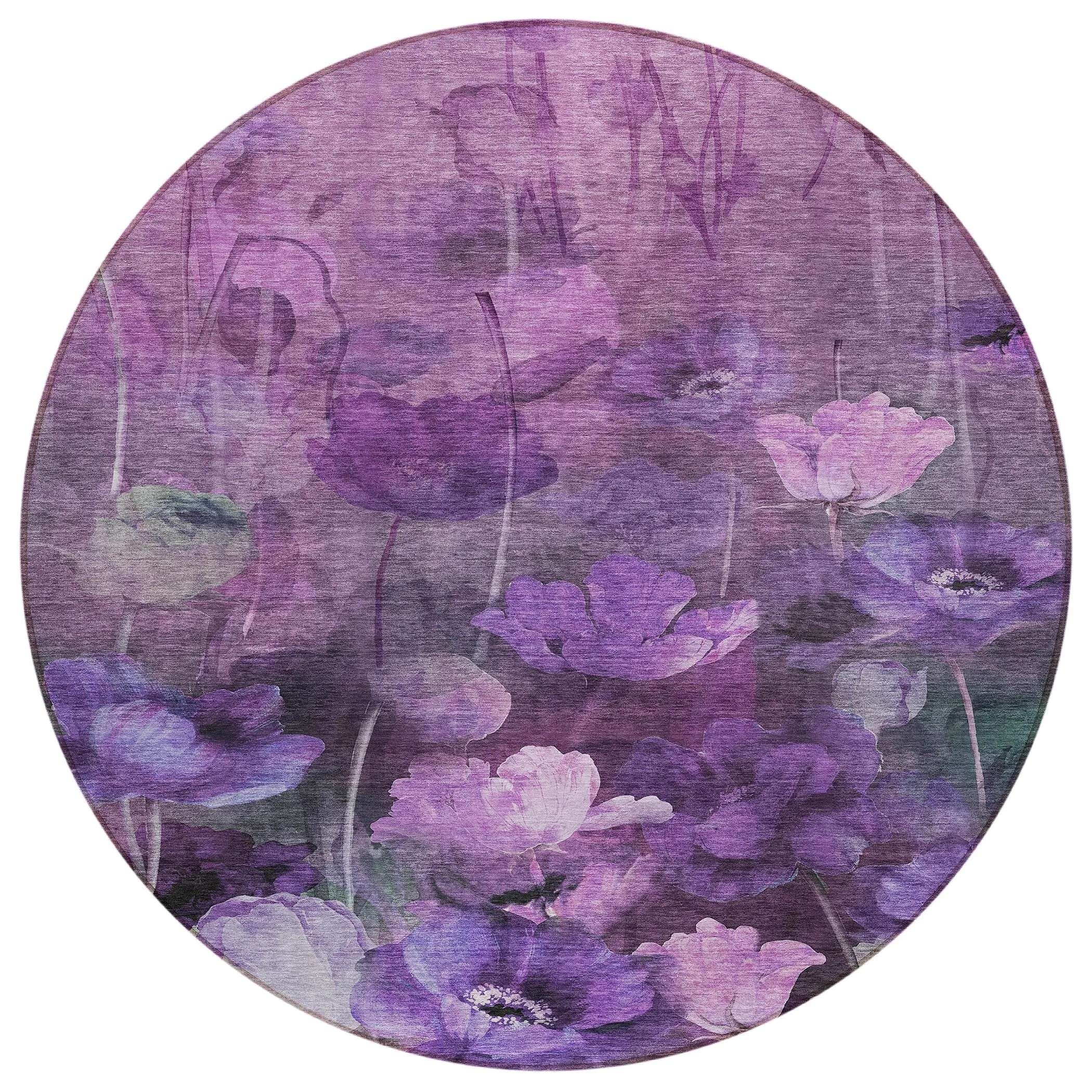 Machine Washable Indoor/ Outdoor Chantille Modern Floral Rug